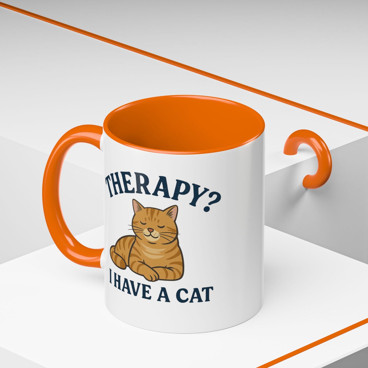 Therapy Cat Mug - Fun Accent Coffee Cup for Cat Lovers