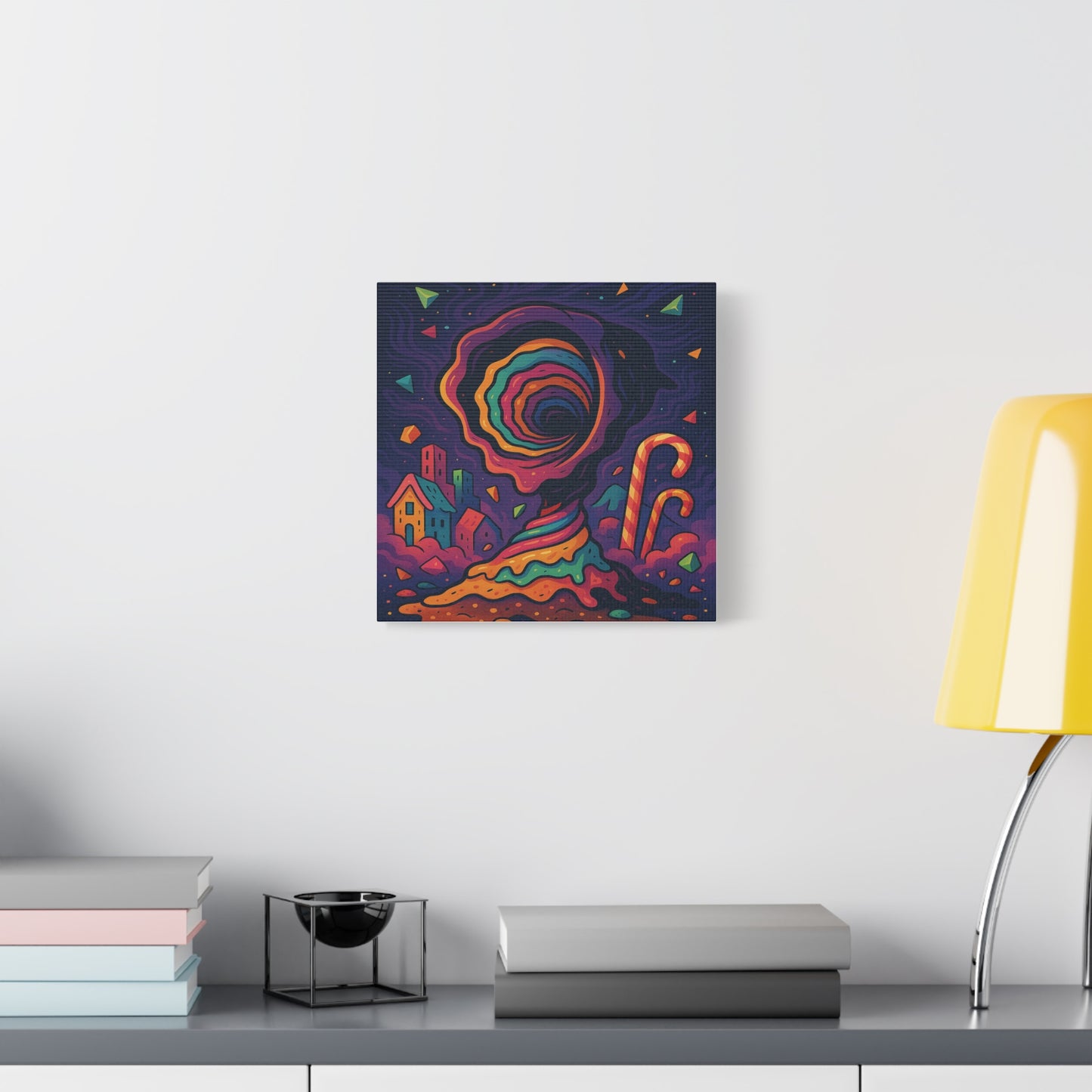 Colorful Abstract Canvas Art – Whimsical Swirl Design for Home Decor