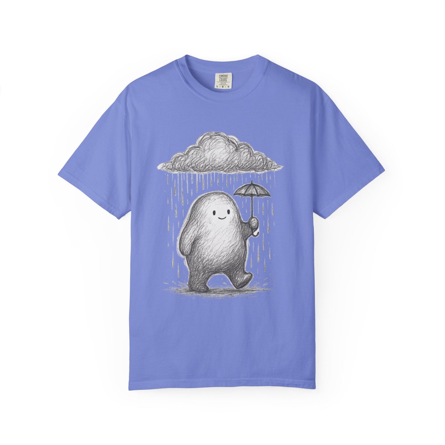 Drizzle Friend T-Shirt – Cute Sad Blob Sketch Graphic Tee | Twistbug