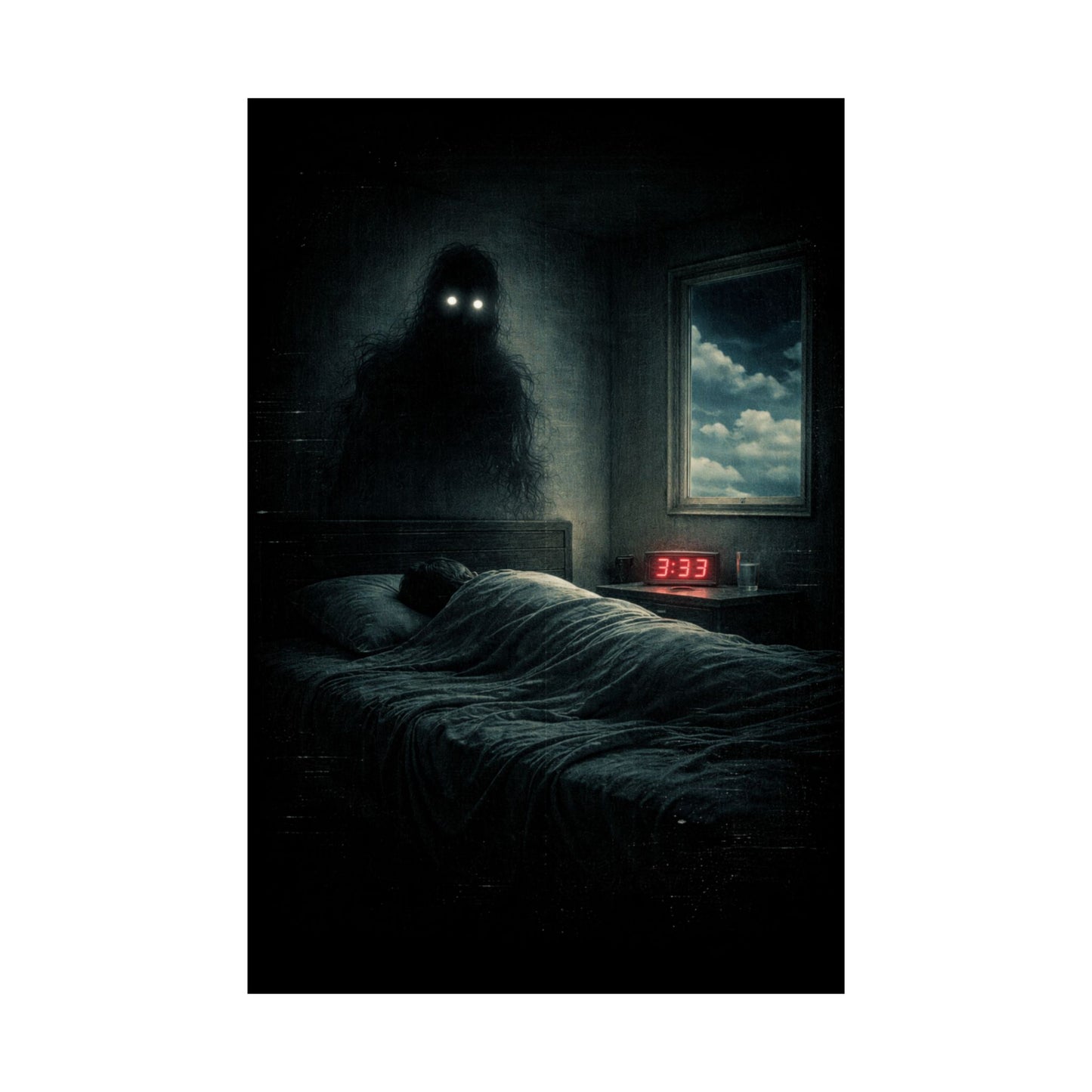 The 3:33 Watcher – Liminal Horror Wall Art