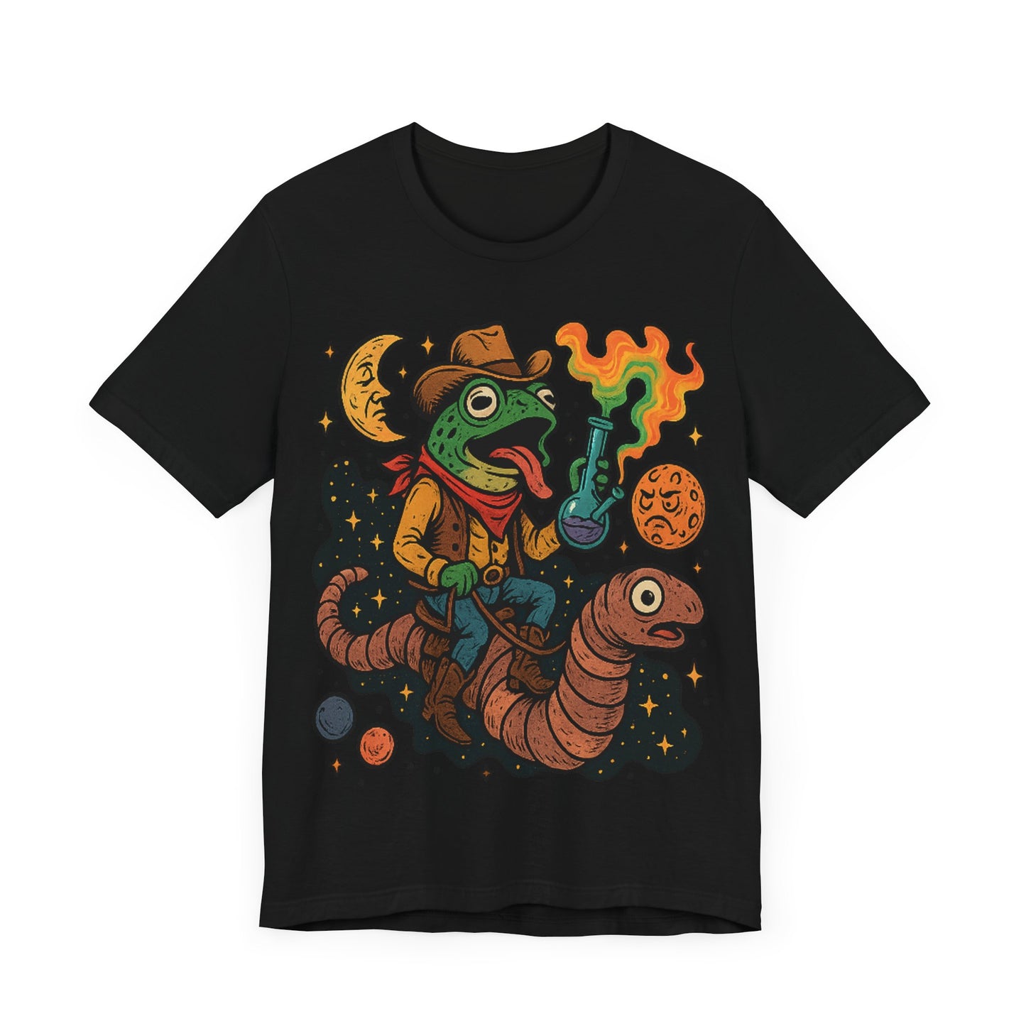 Cosmic Adventure Frog Tee - Fun Unisex Short Sleeve Shirt