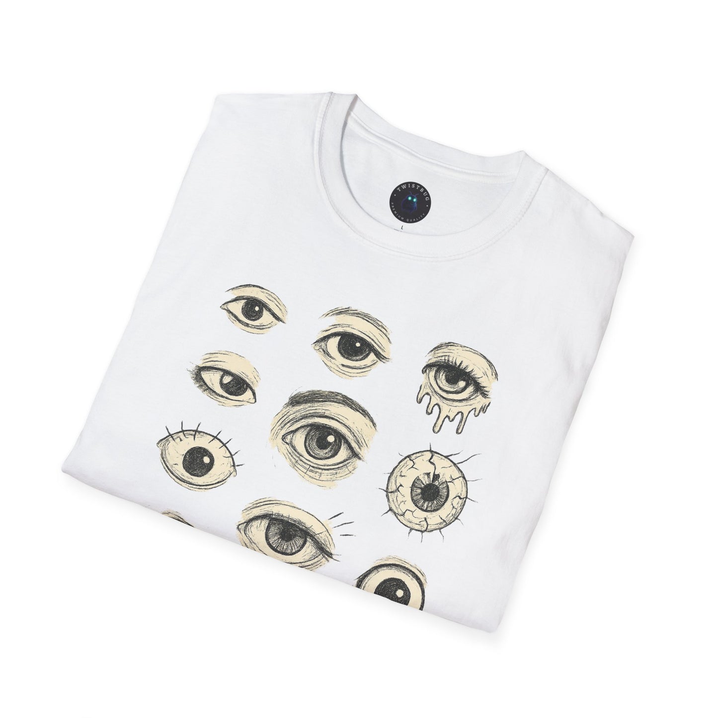 All Eyes Graphic T-Shirt – Surreal Horror Eyeball Sketch Tee