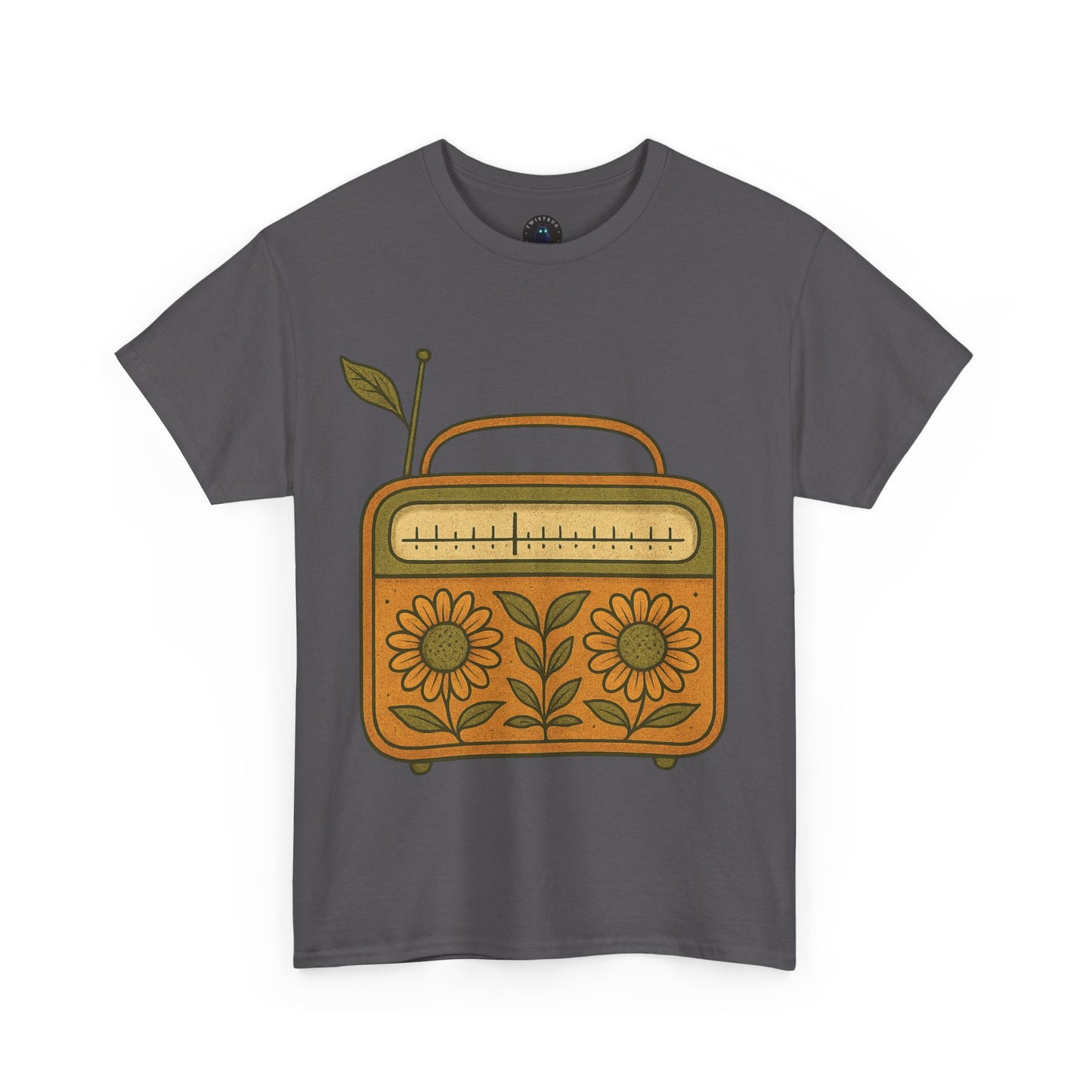 Analog Bloom T-Shirt – Vintage Floral Radio Graphic Tee | Twistbug