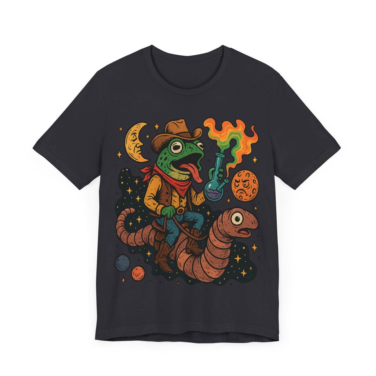 Cosmic Adventure Frog Tee - Fun Unisex Short Sleeve Shirt