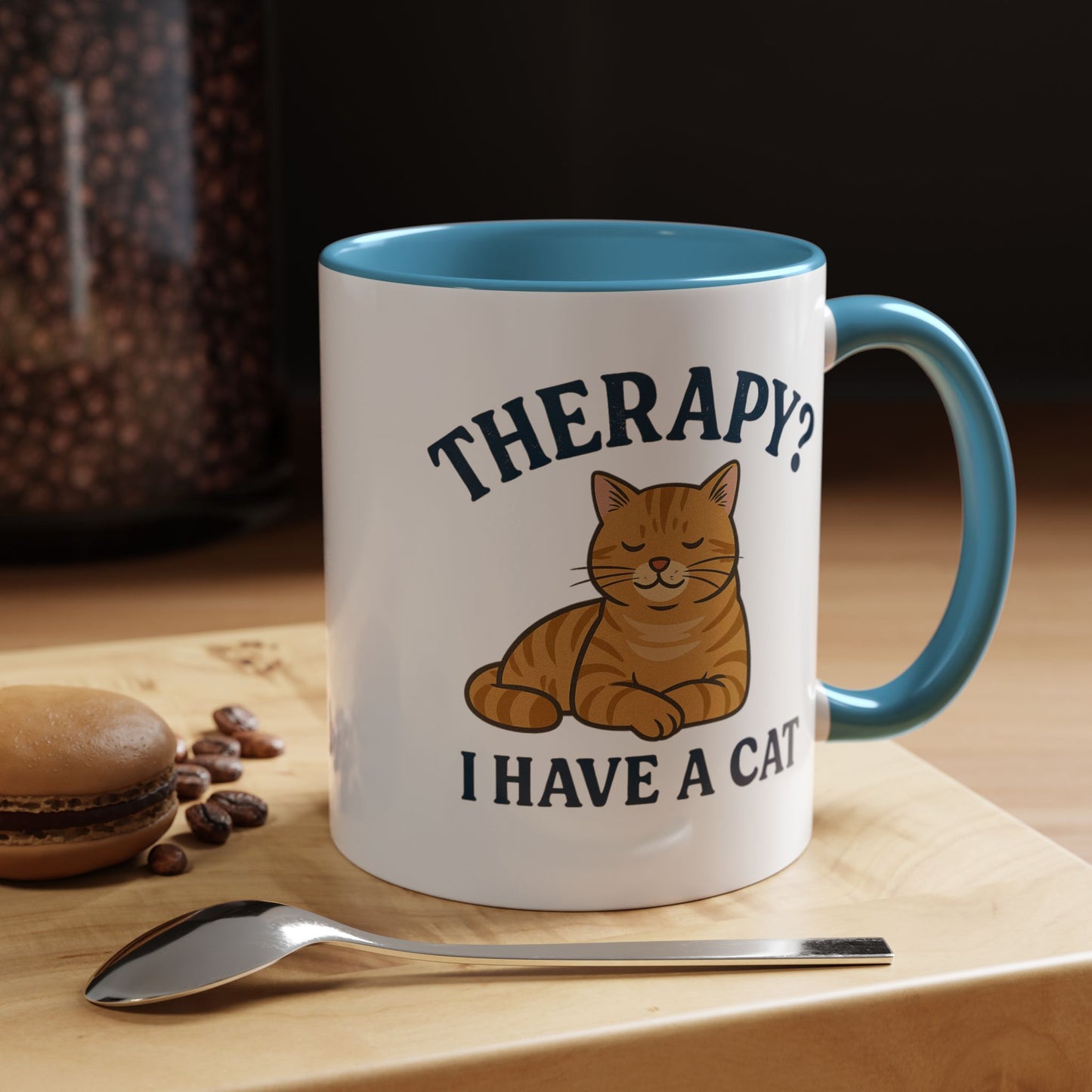 Therapy Cat Mug - Fun Accent Coffee Cup for Cat Lovers