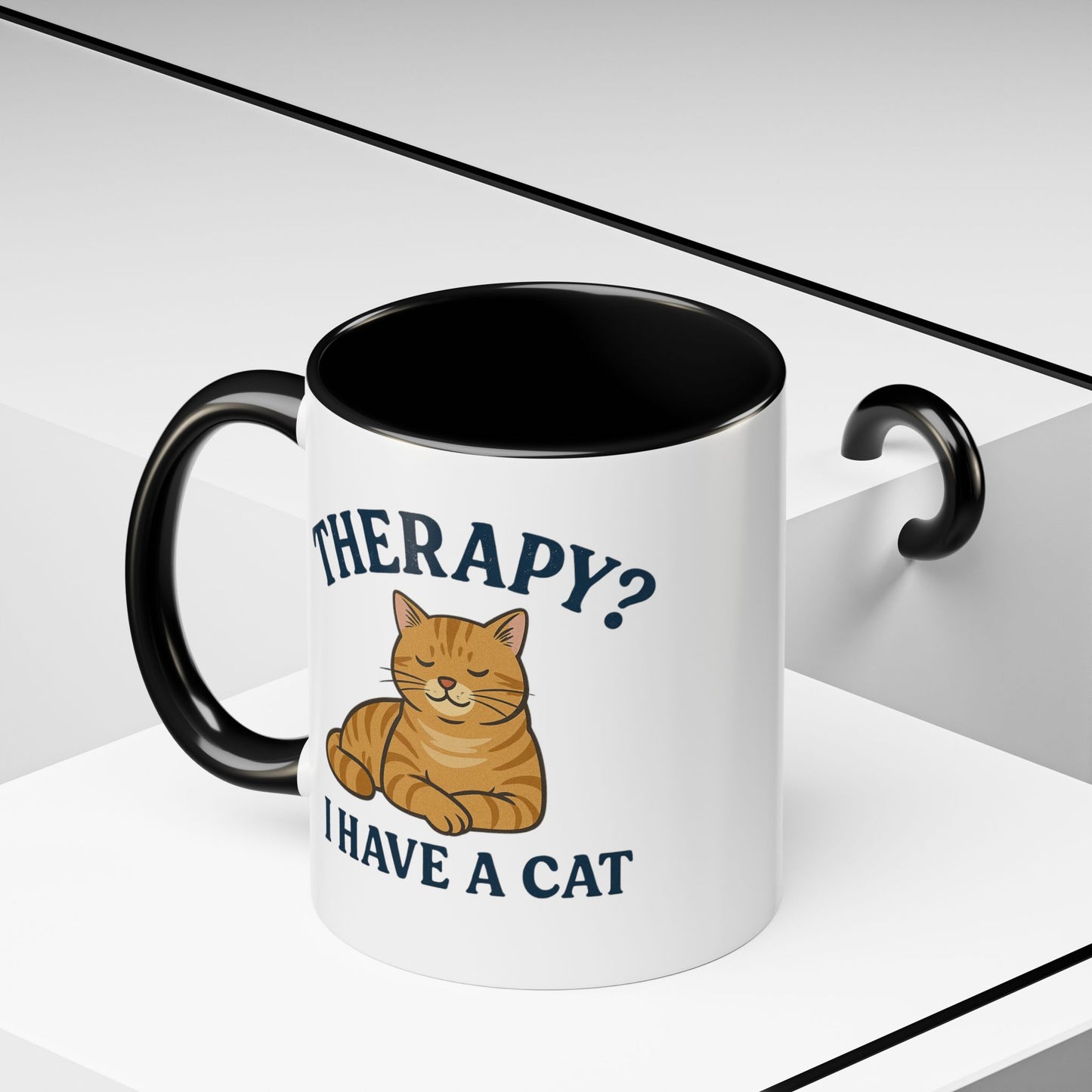 Therapy Cat Mug - Fun Accent Coffee Cup for Cat Lovers