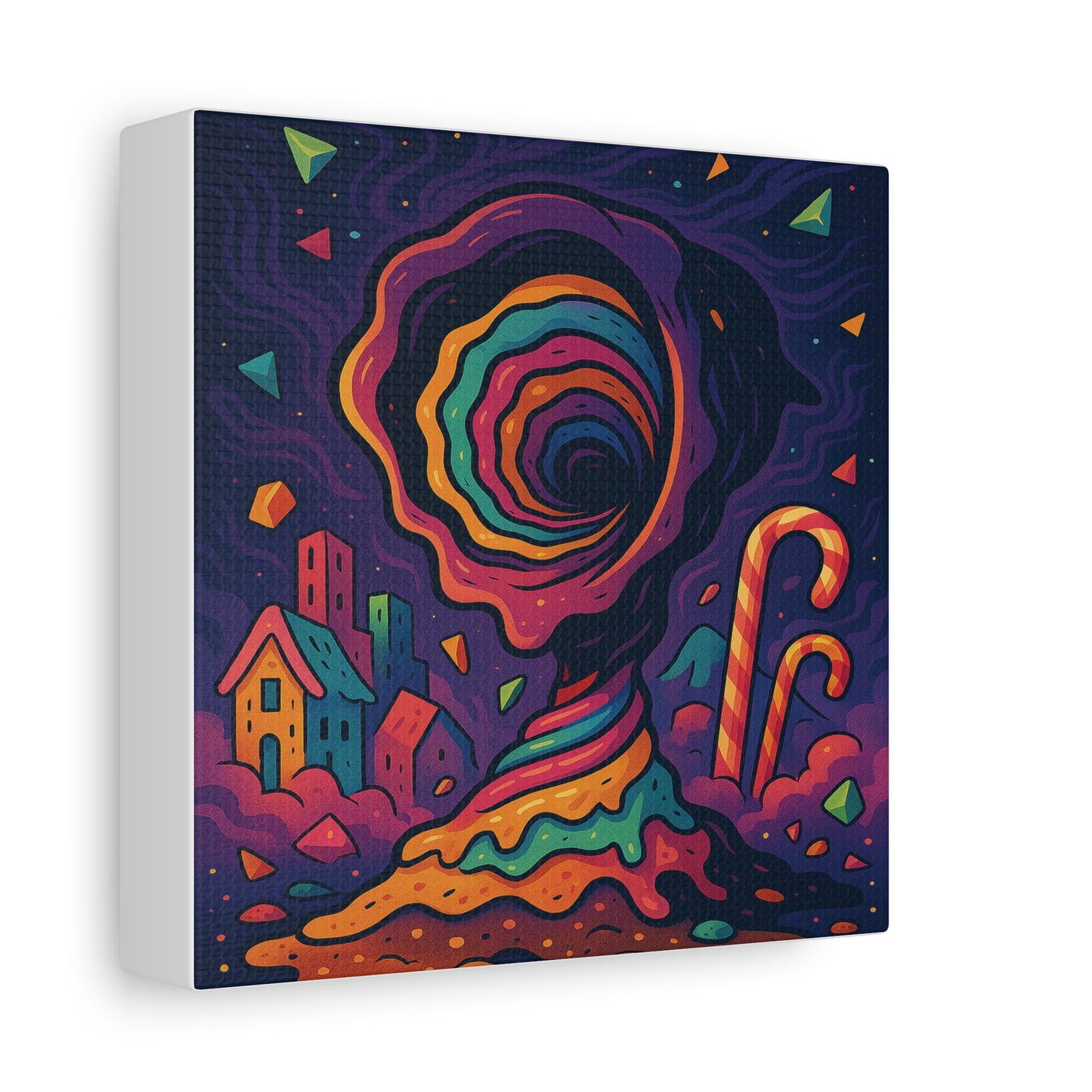 Colorful Abstract Canvas Art – Whimsical Swirl Design for Home Decor