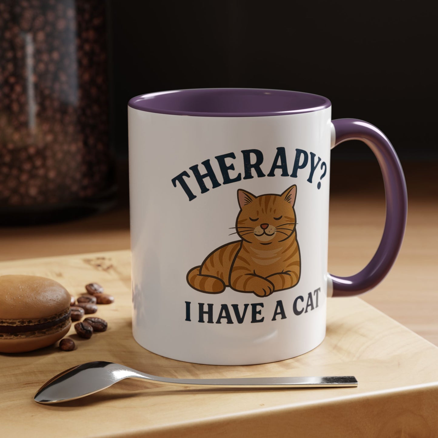 Therapy Cat Mug - Fun Accent Coffee Cup for Cat Lovers
