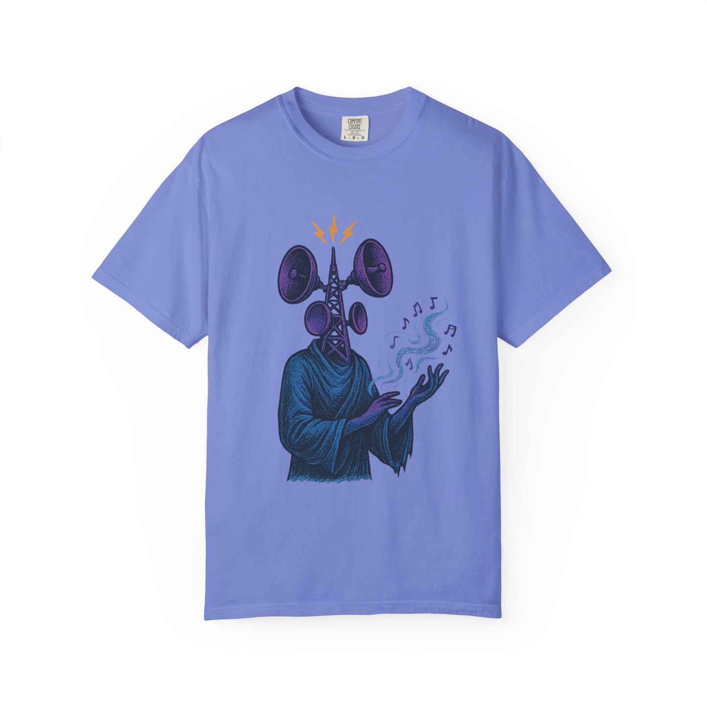 Signal Prophet T-Shirt – Surreal Broadcast Monk Graphic Tee | Twistbug