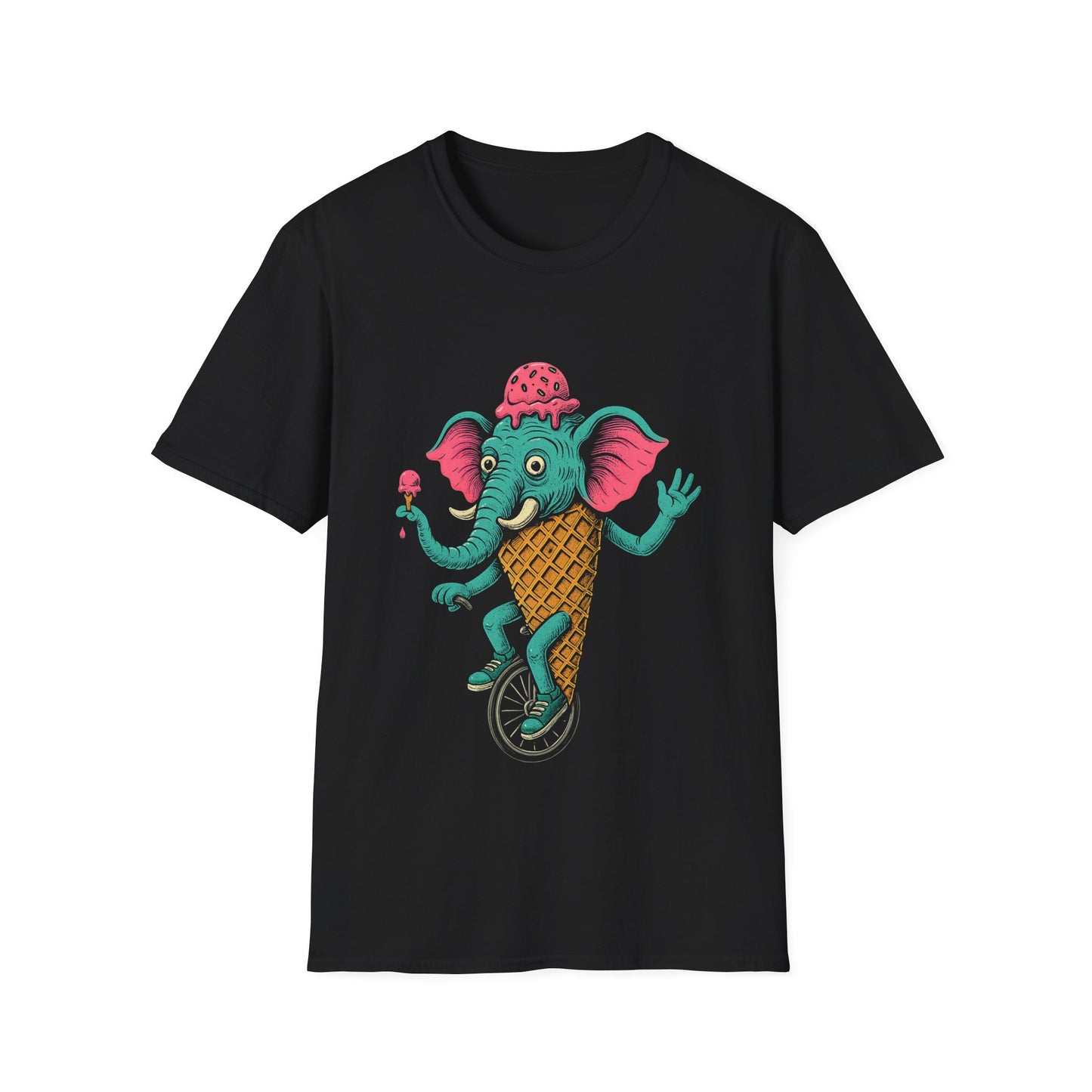 Playful Elephant Ice Cream Unisex T-Shirt - Fun Graphic Tee for Casual Wear