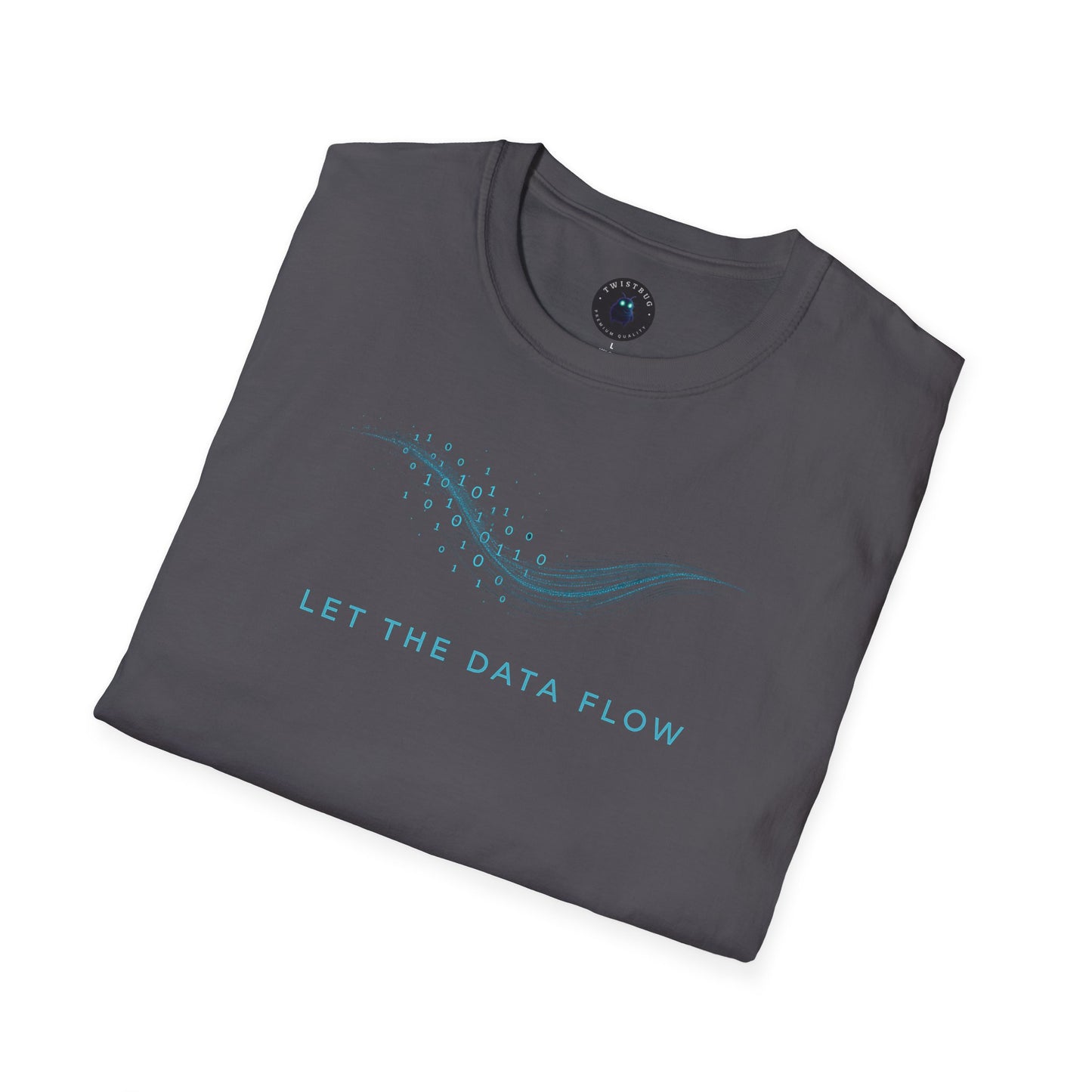 Let The Data Flow – Minimal Binary Wave Tech T-Shirt