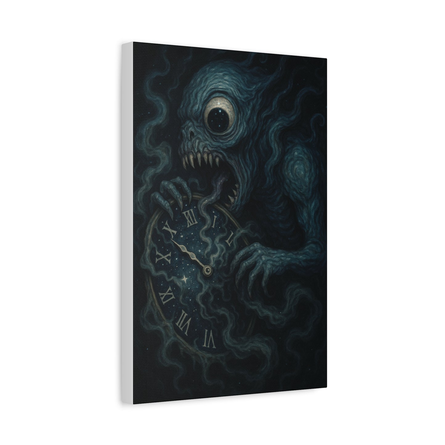 Monstrous Clock Canvas Art - Unique Home Decor for Horror Lovers