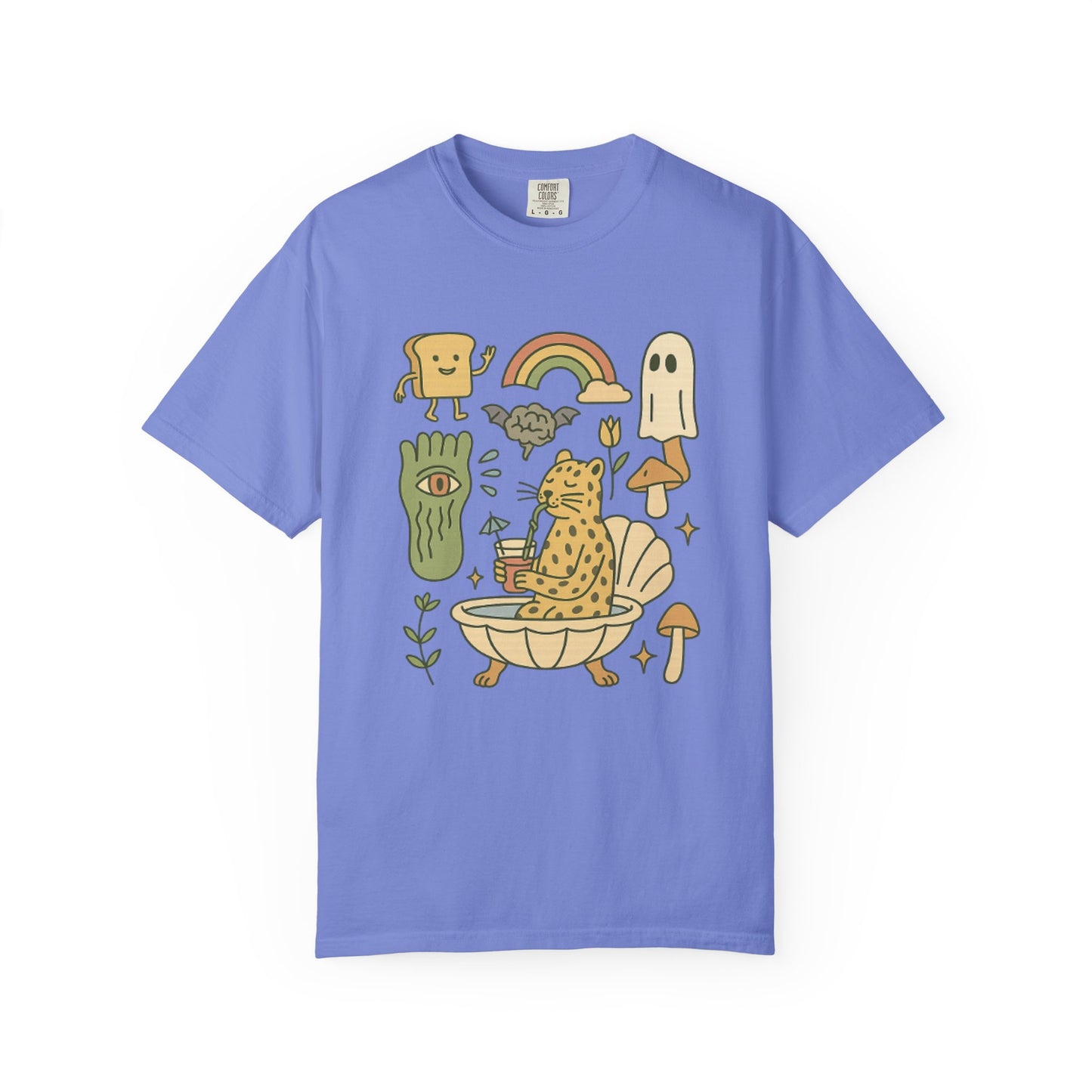 Jaguar in a Bathtub T-Shirt – Surreal Retro Cartoon Tee | Twistbug