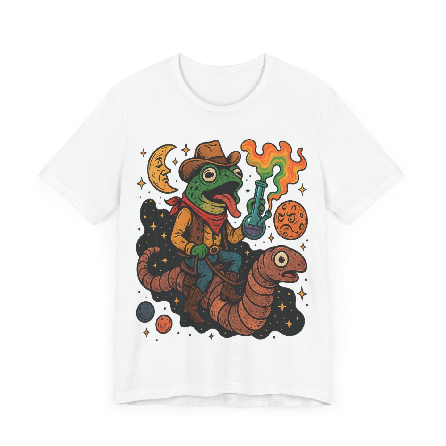 Cosmic Adventure Frog Tee - Fun Unisex Short Sleeve Shirt