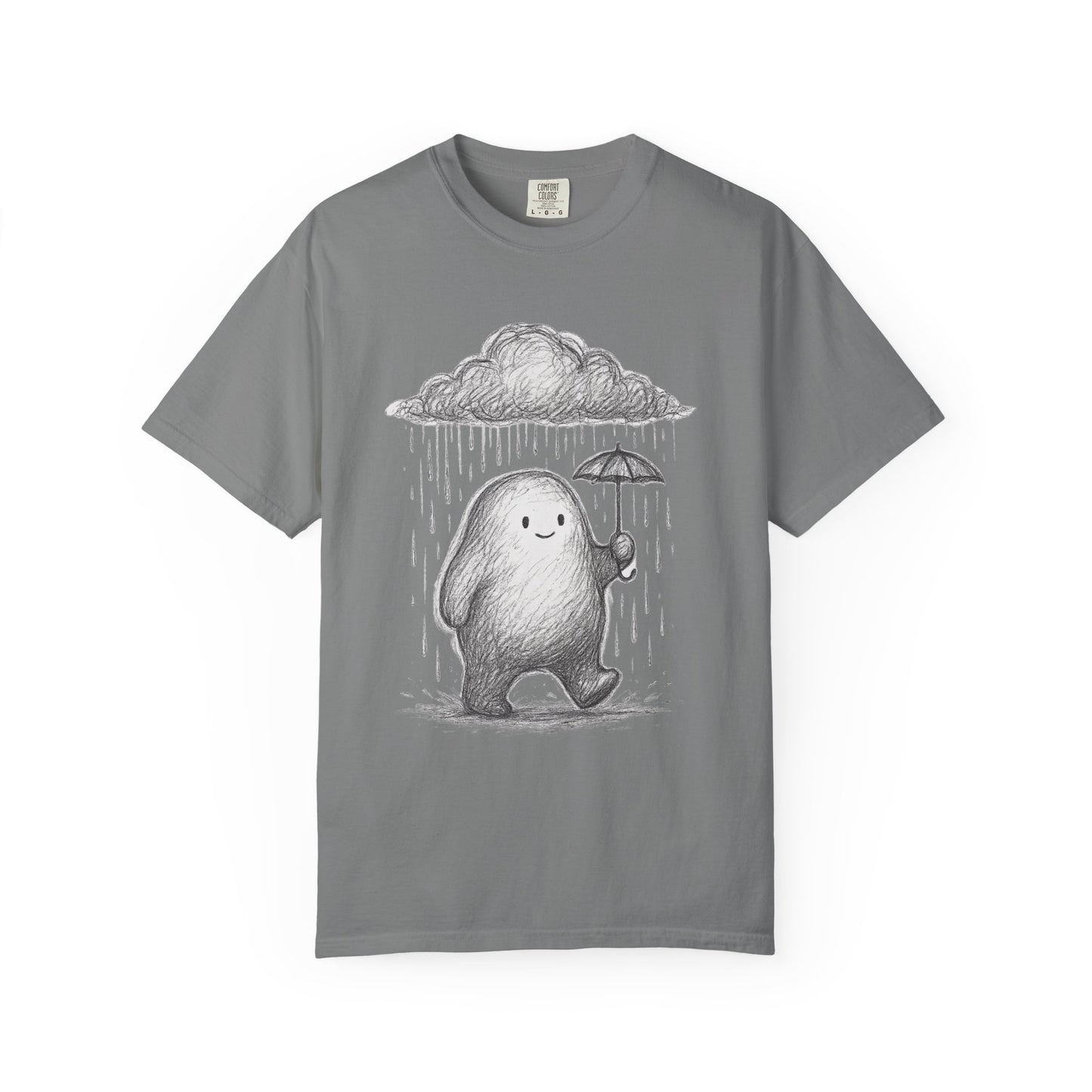 Drizzle Friend T-Shirt – Cute Sad Blob Sketch Graphic Tee | Twistbug