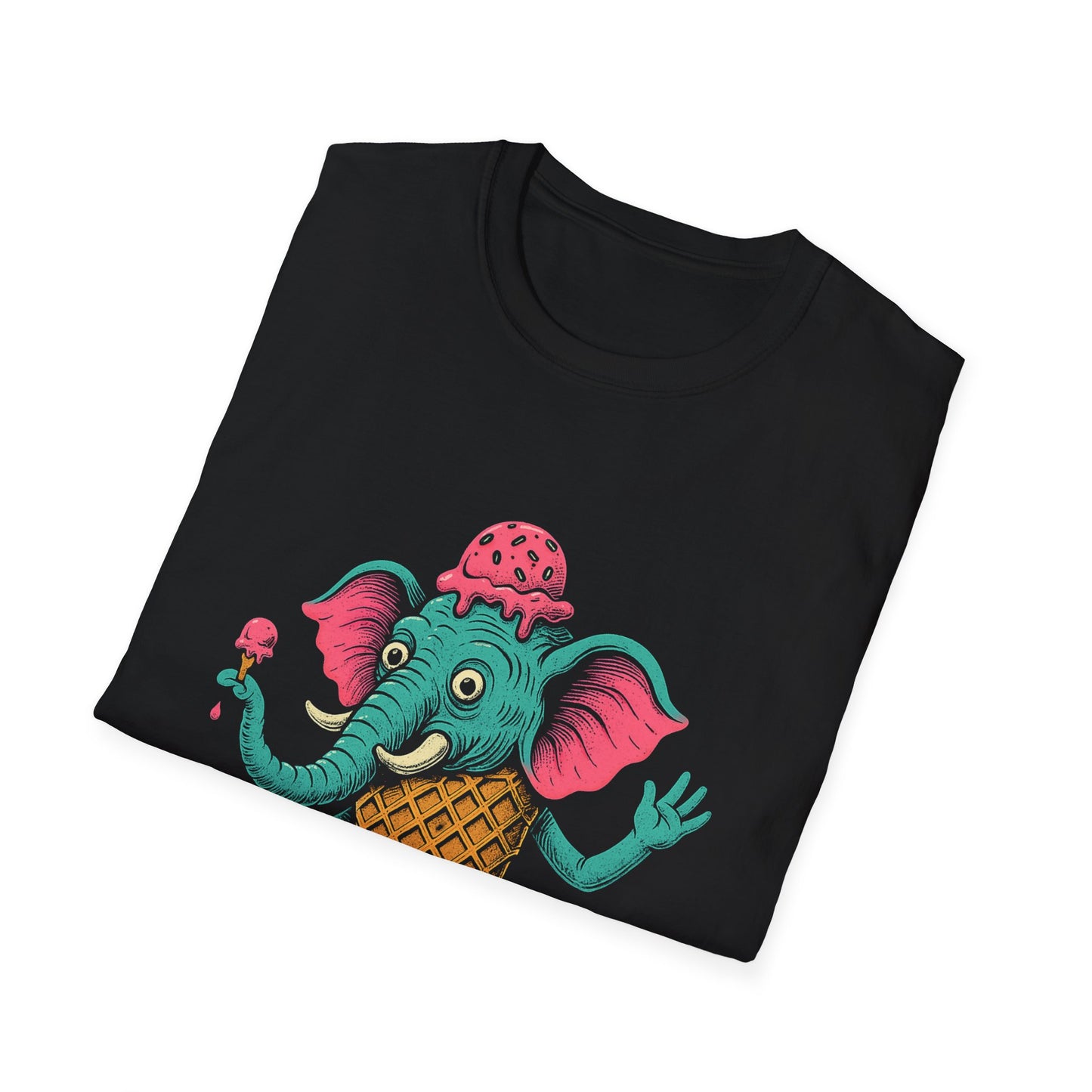 Playful Elephant Ice Cream Unisex T-Shirt - Fun Graphic Tee for Casual Wear