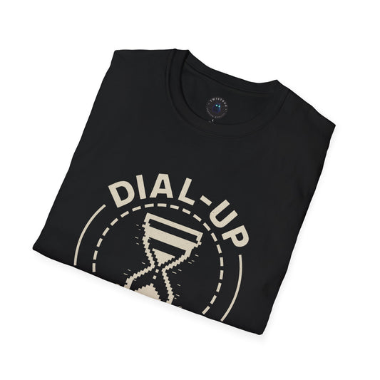 Dial-Up Survivor T-Shirt — Pixel Hourglass Retro Tech Tee
