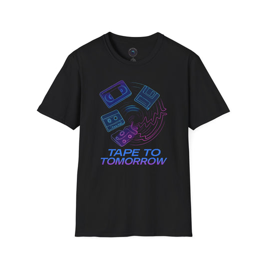 Tape to Tomorrow T-Shirt – Retro Tape Synthwave Tee