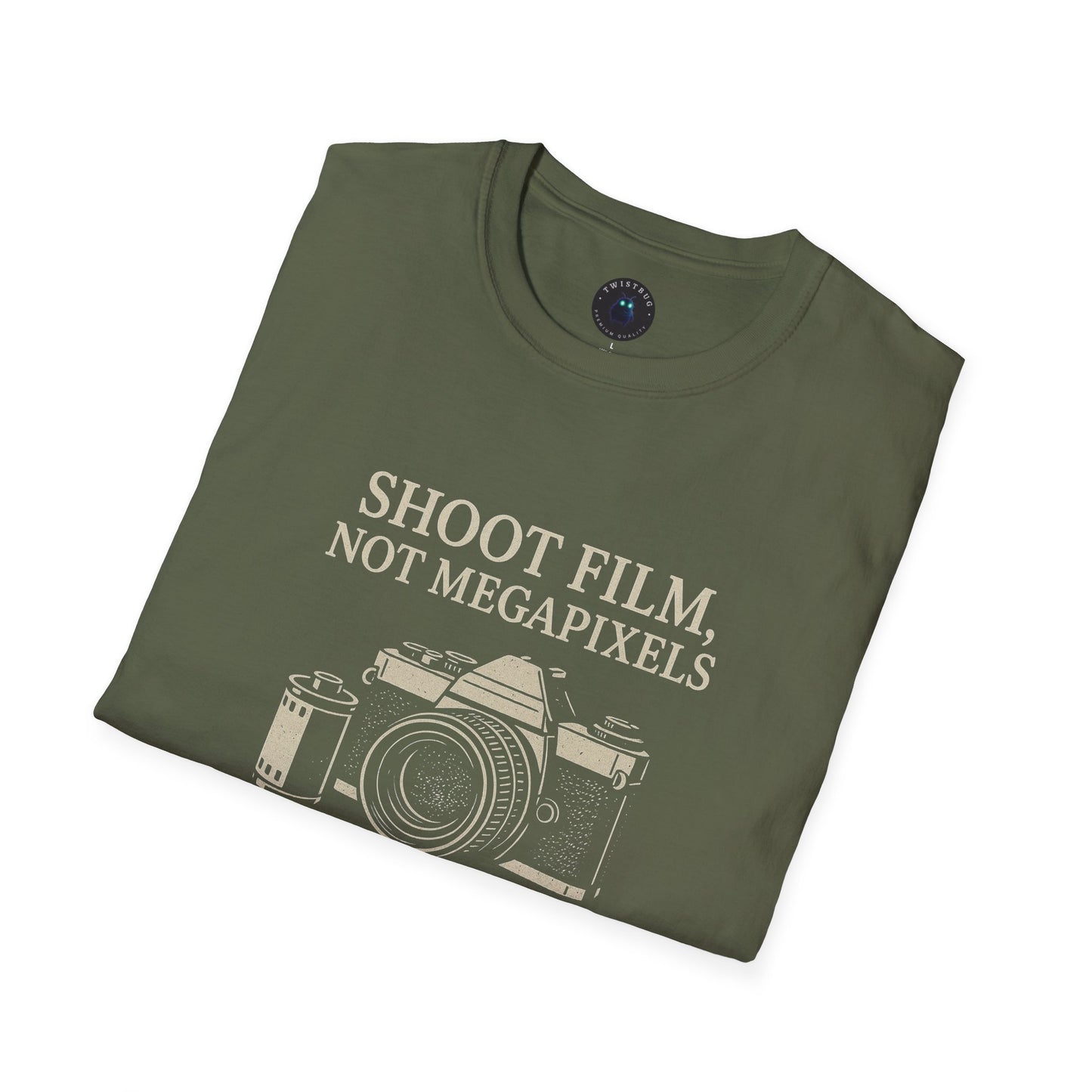 Shoot Film, Not Megapixels Tee | Retro Camera Graphic