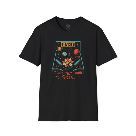 Don’t Tilt Your Soul Retro Pinball T-Shirt | Cosmic Arcade Graphic Tee