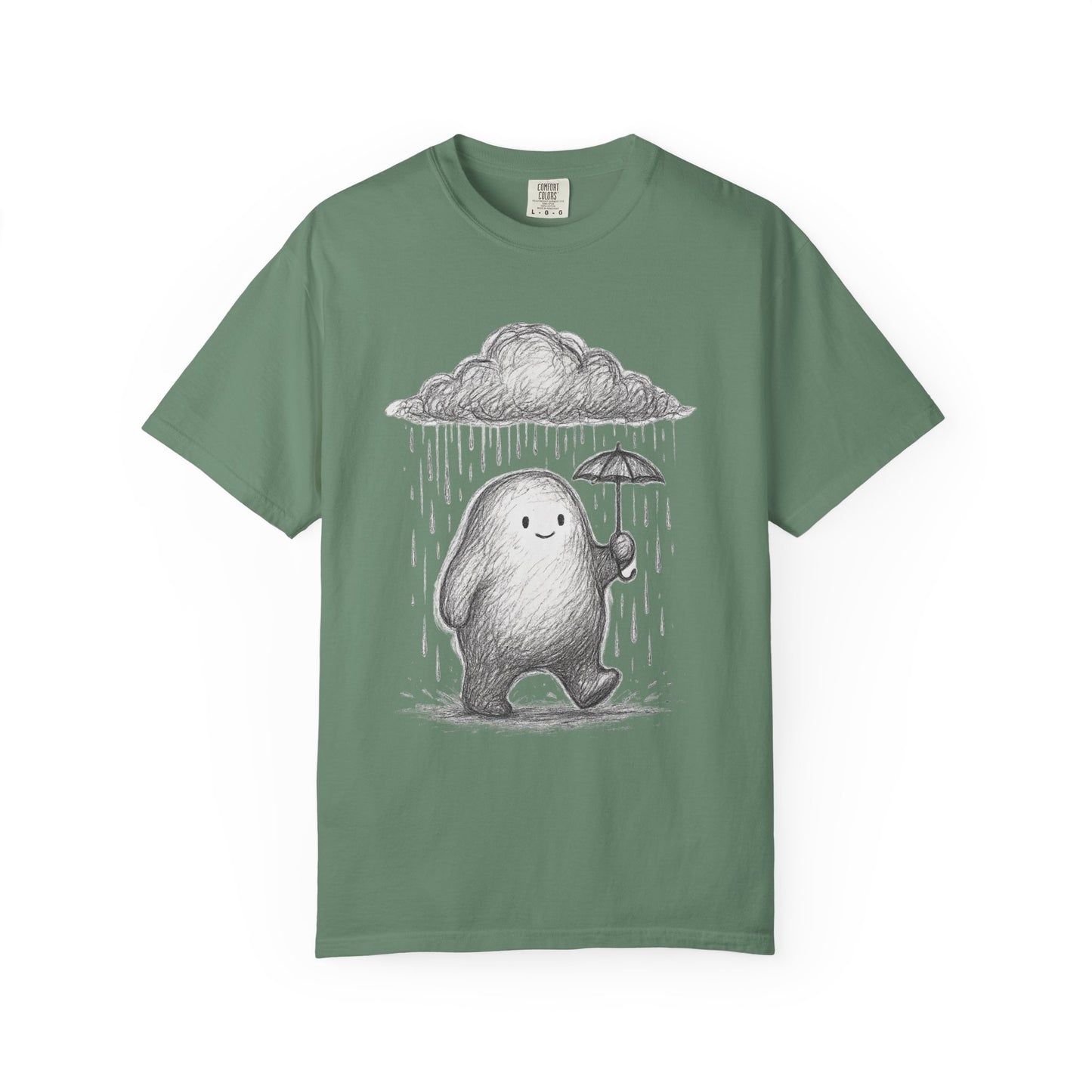 Drizzle Friend T-Shirt – Cute Sad Blob Sketch Graphic Tee | Twistbug