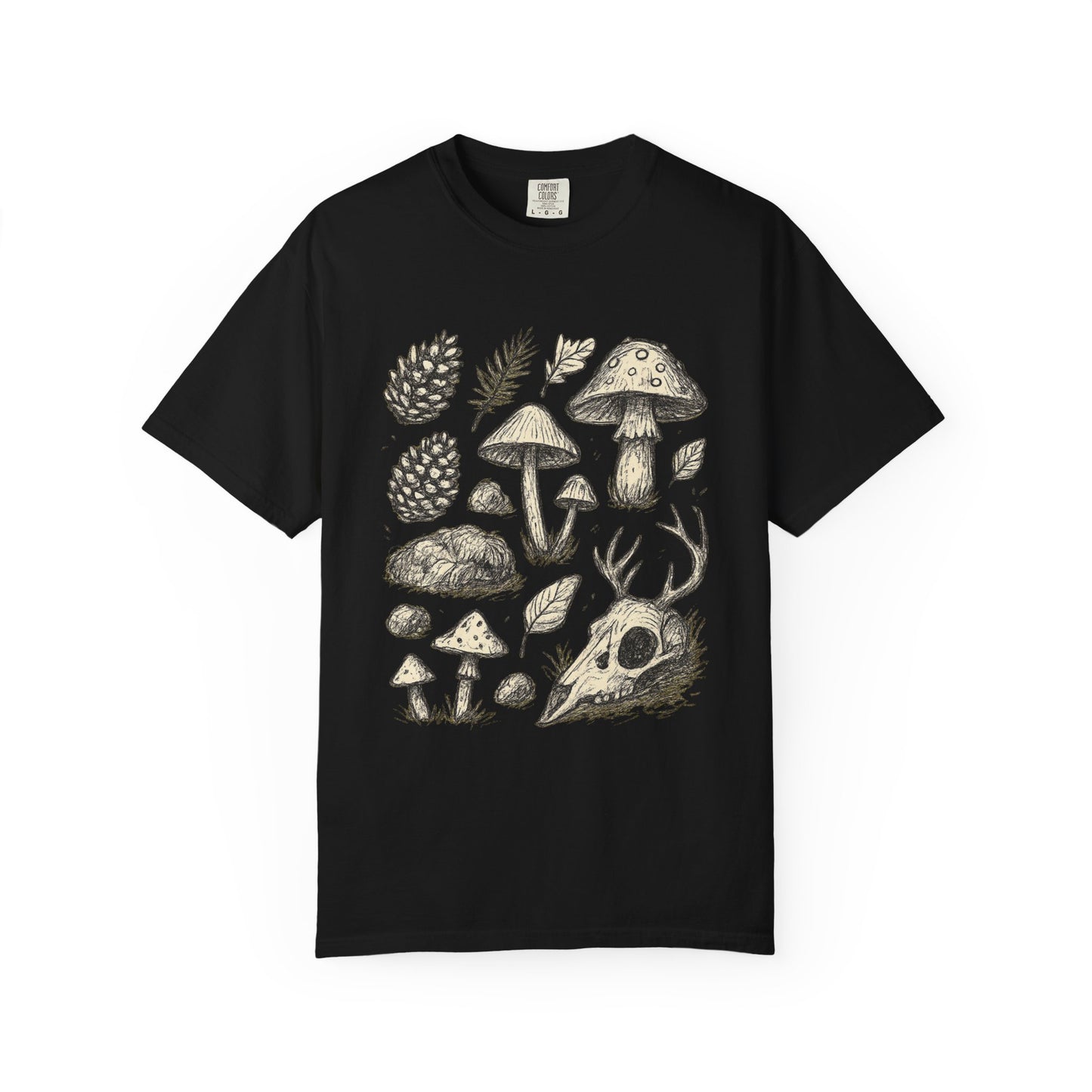Forest Relic T-Shirt – Forager Skull & Mushroom Graphic Tee | Twistbug