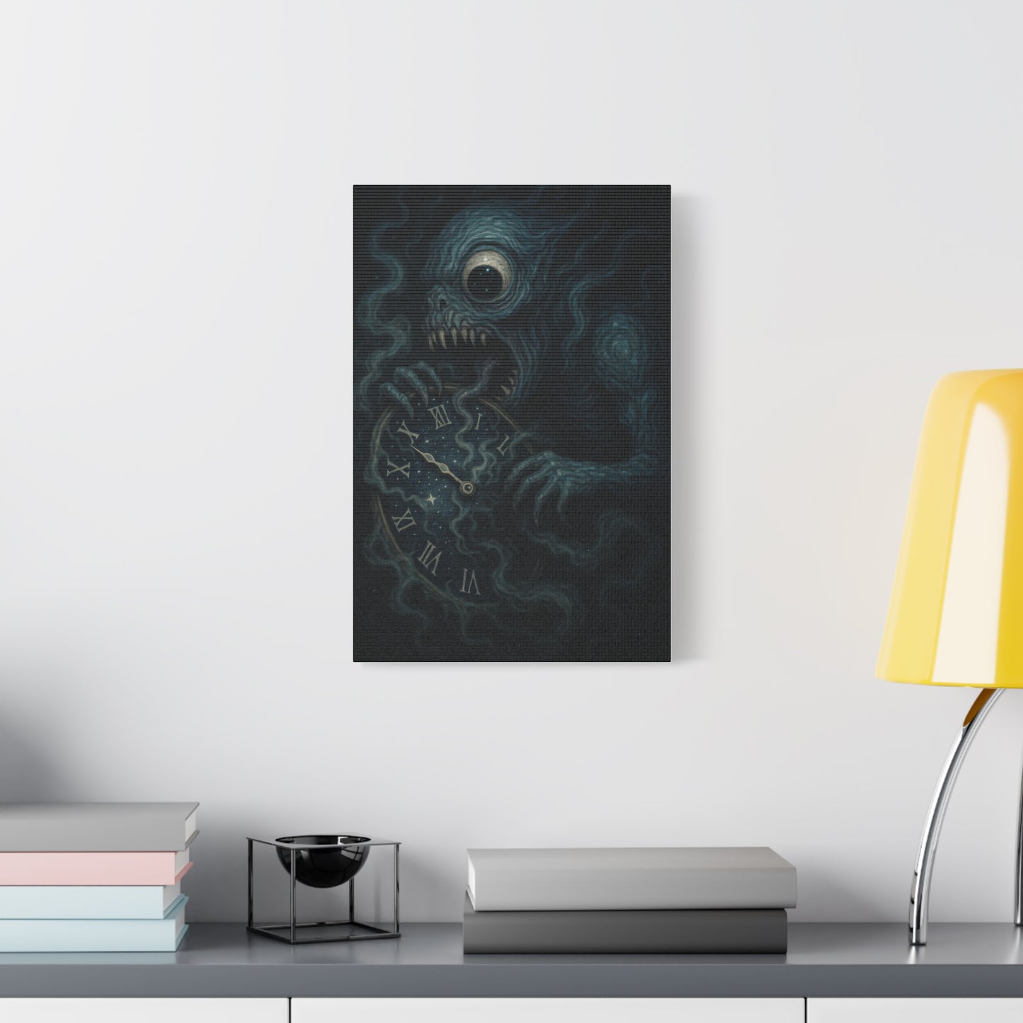 Monstrous Clock Canvas Art - Unique Home Decor for Horror Lovers