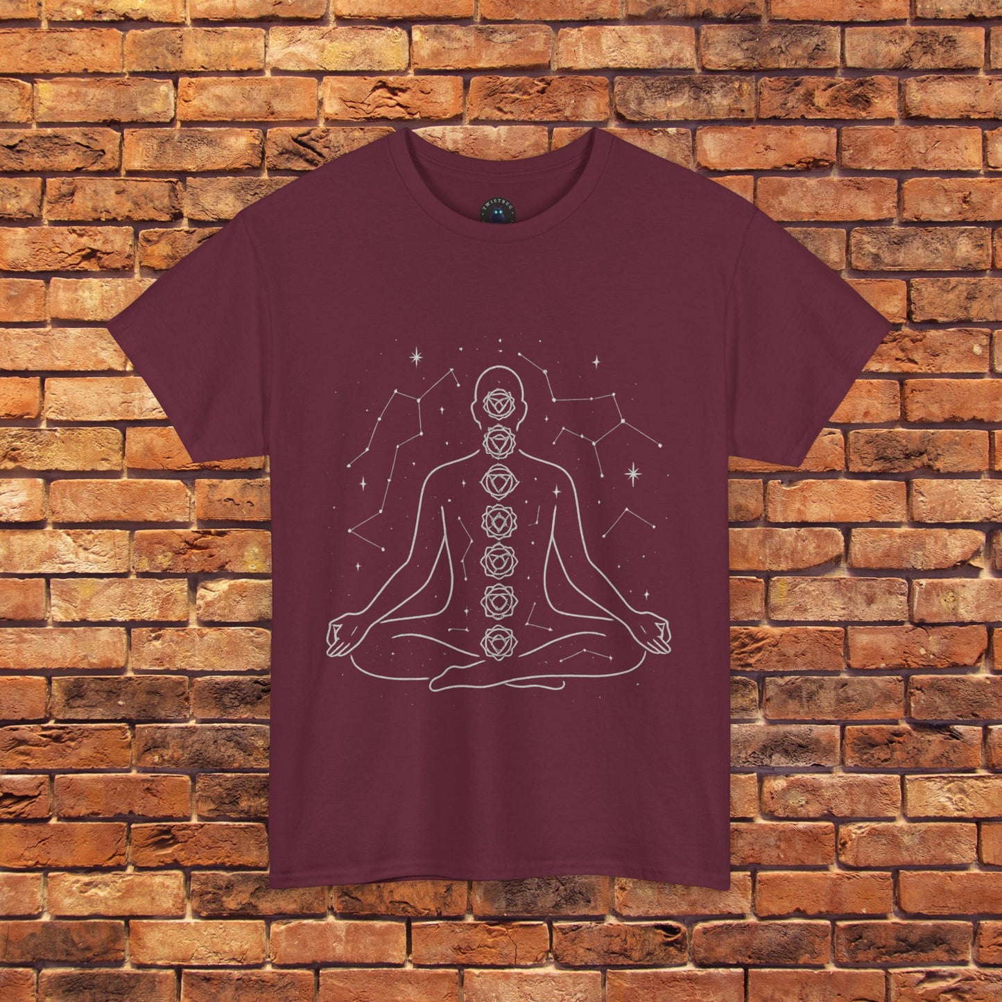 Cosmic Chakra Flow T-Shirt – Spiritual Meditation Graphic Tee | Twistbug