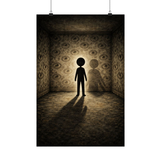 Watched by the Walls – Surreal Shadow Room Art Print