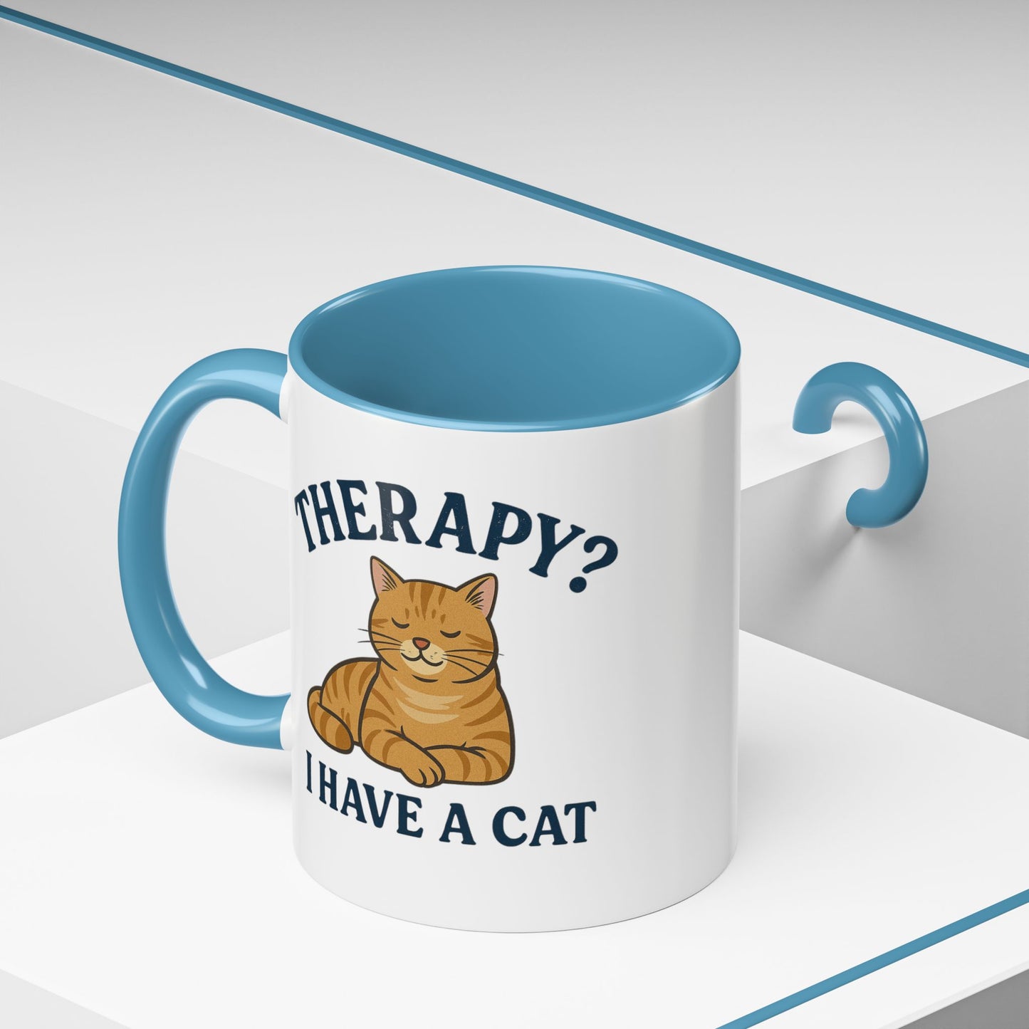Therapy Cat Mug - Fun Accent Coffee Cup for Cat Lovers