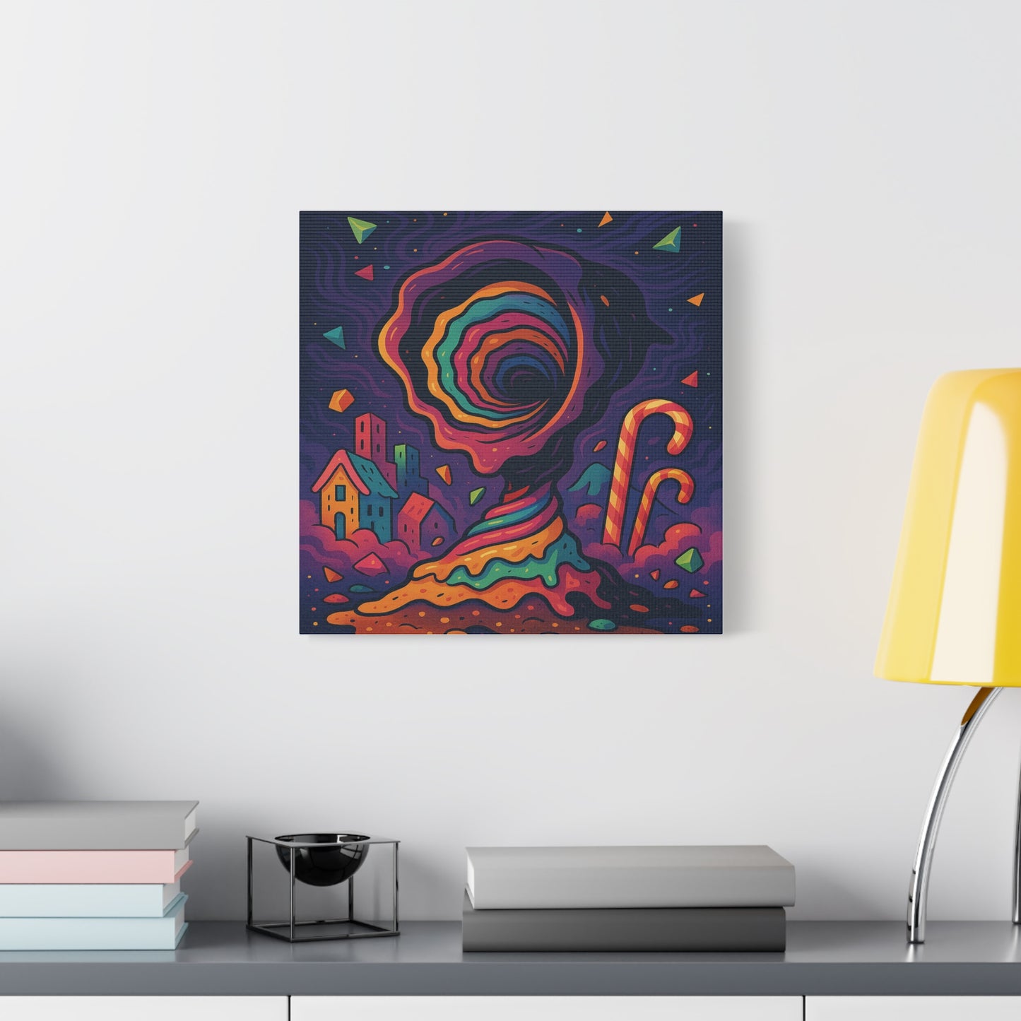 Colorful Abstract Canvas Art – Whimsical Swirl Design for Home Decor