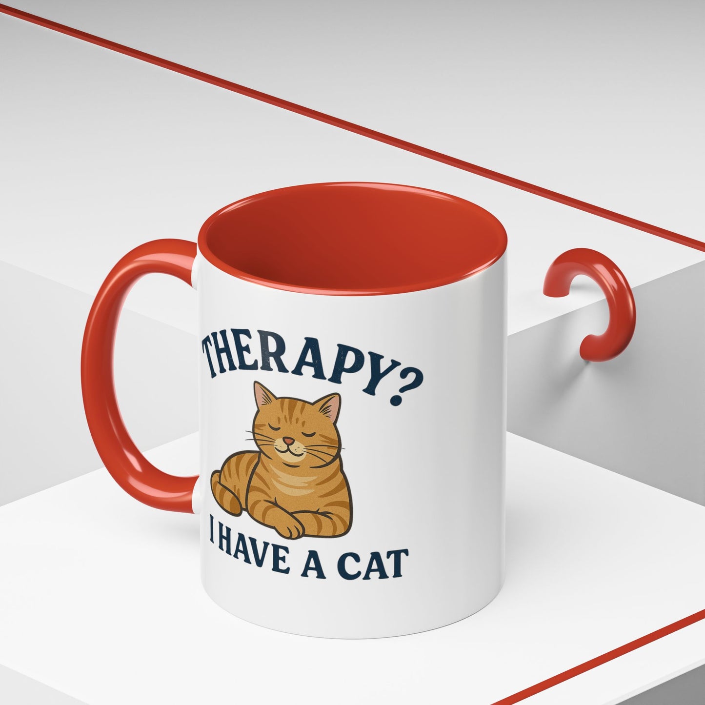 Therapy Cat Mug - Fun Accent Coffee Cup for Cat Lovers