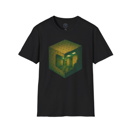 Liminal Cube T-Shirt – Backrooms Hallway Illusion Tee