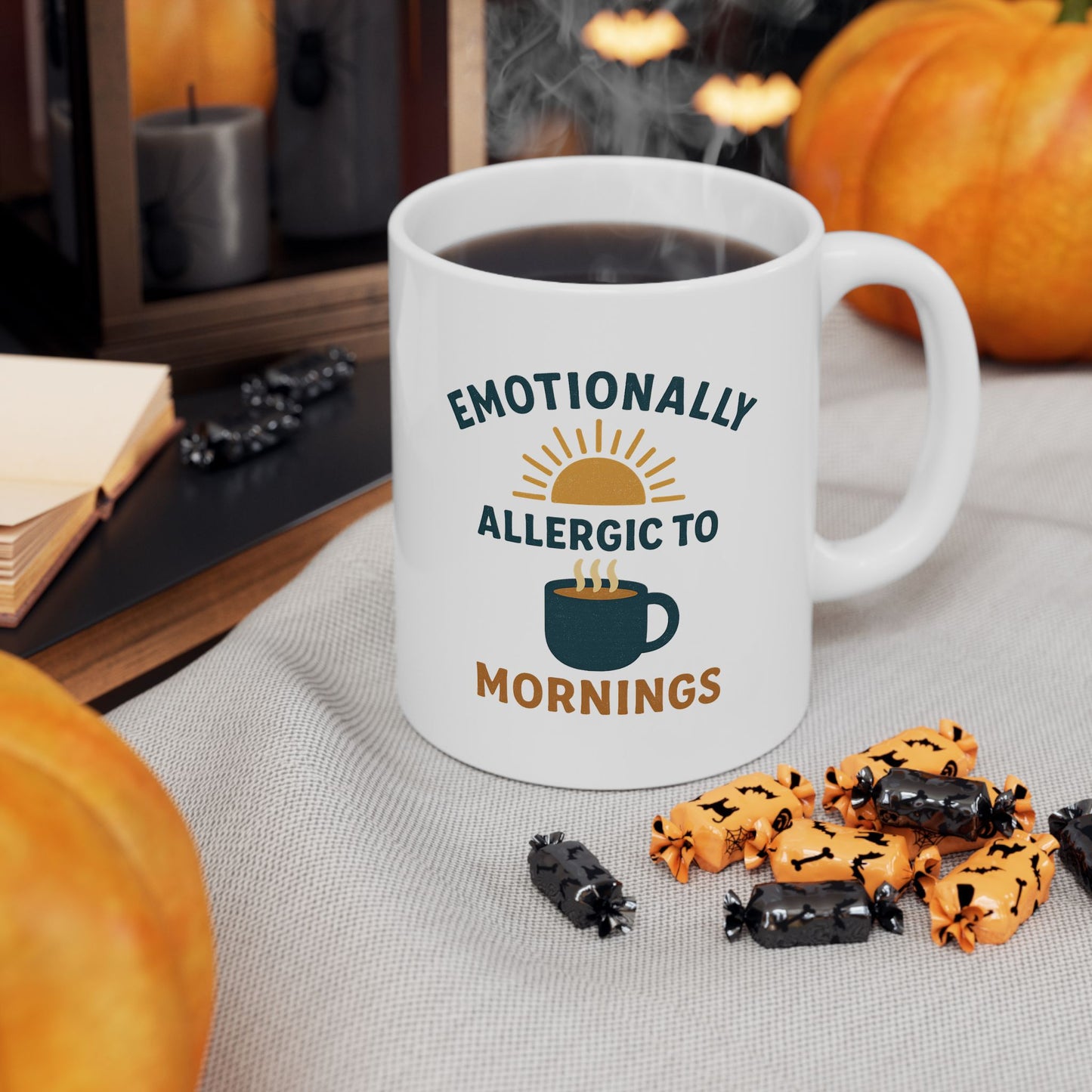 Inspirational Ceramic Mug - "Emotionally Available for 10 More Mugs" - 11oz & 15oz Options