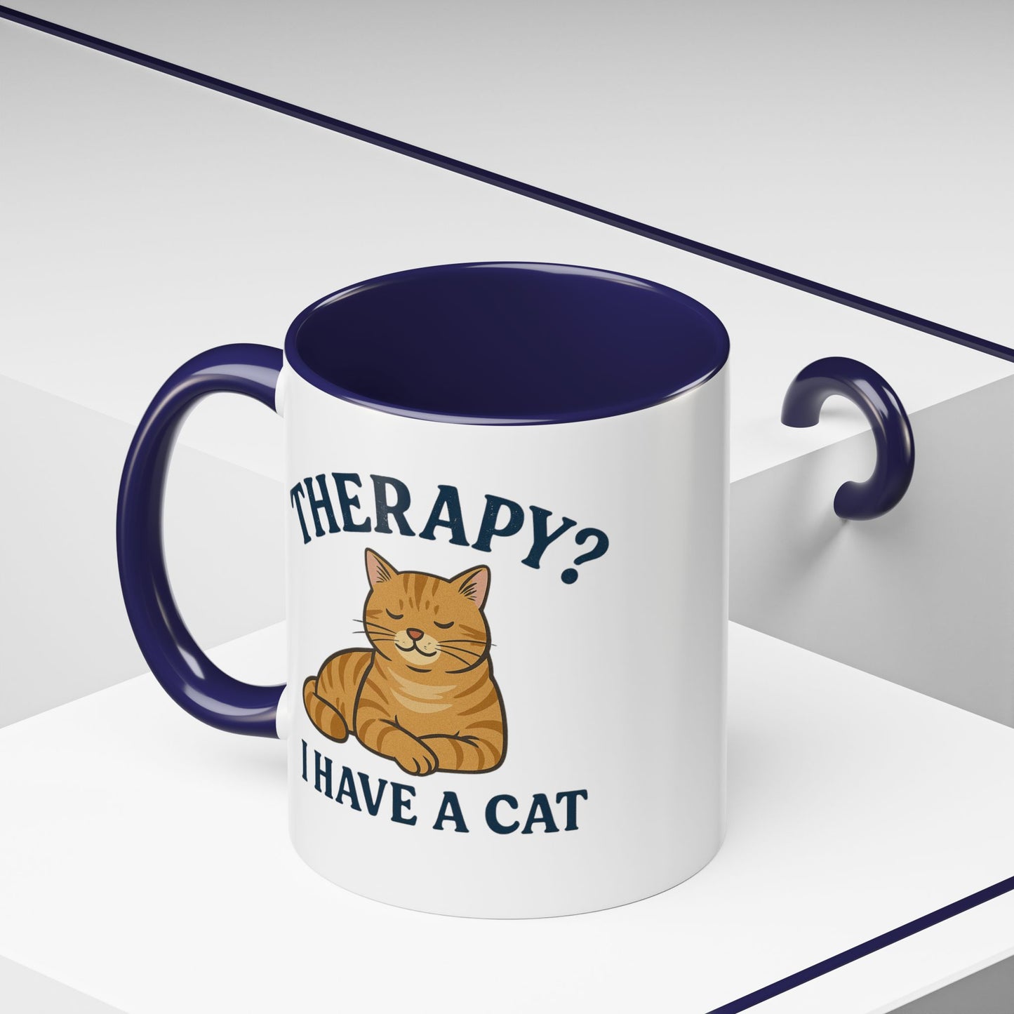Therapy Cat Mug - Fun Accent Coffee Cup for Cat Lovers