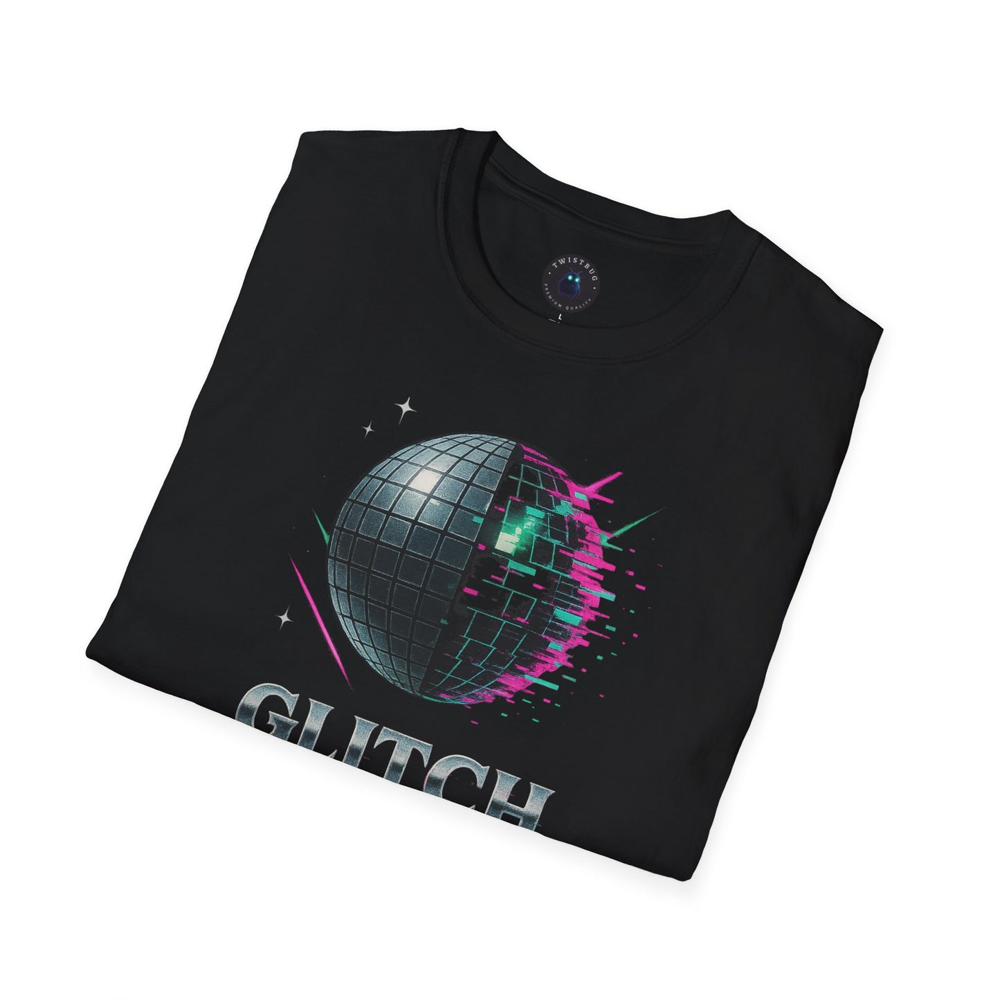 Glitch the Disco – Retrofuturistic Disco Ball Tee