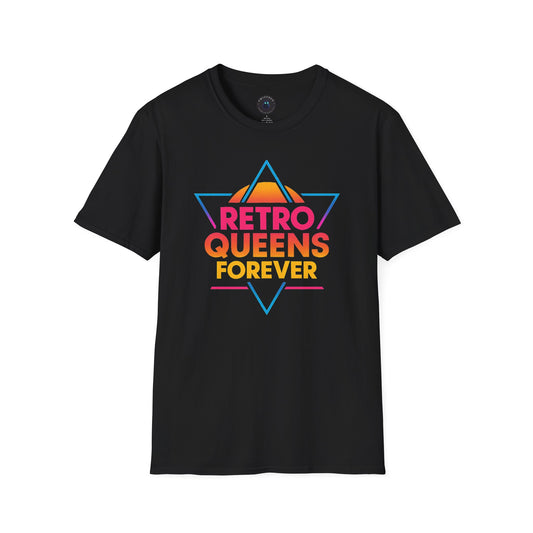 Retro Queens Forever T-Shirt – 80s Neon Triangle Badge Tee