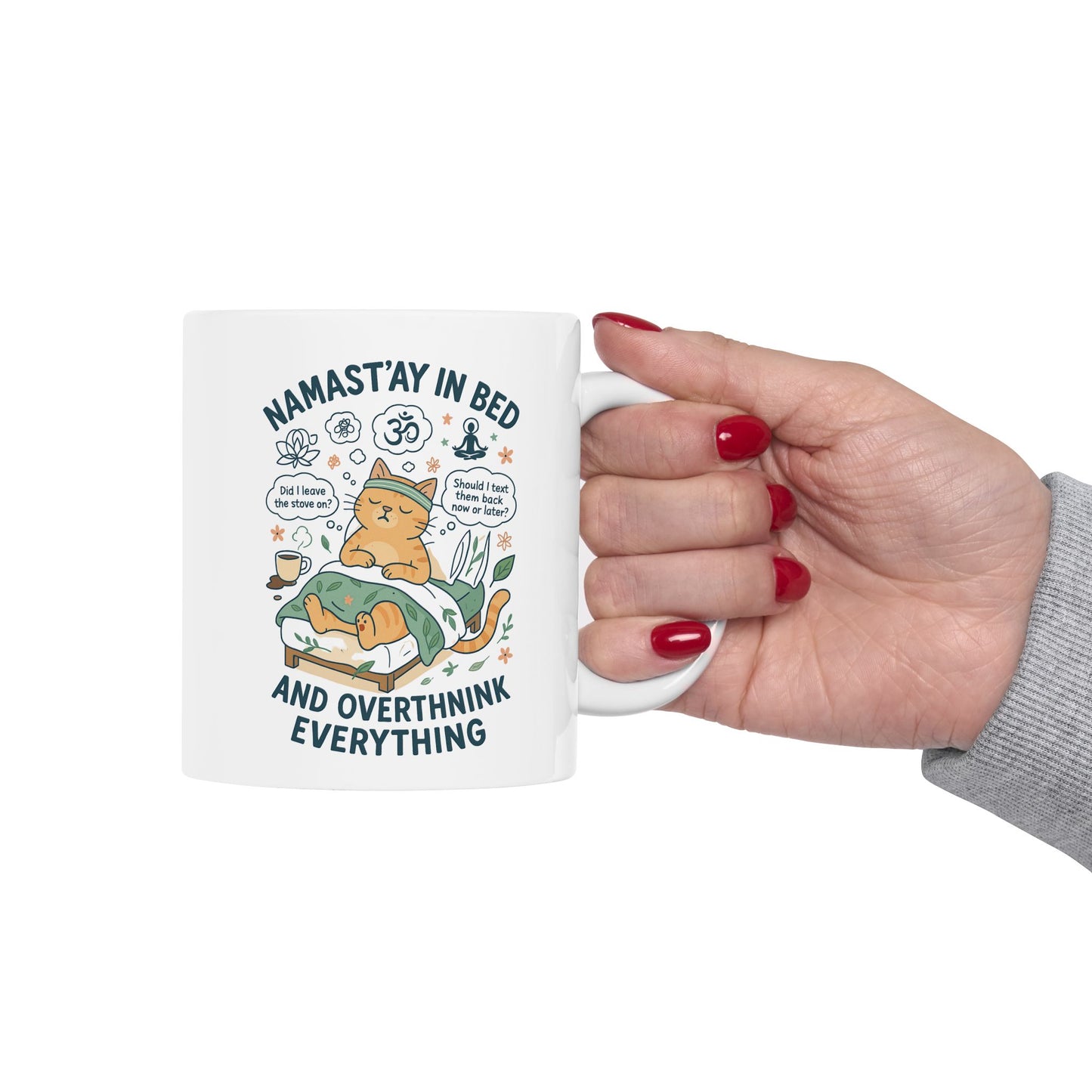 Namaste Ceramic Mug - 11oz & 15oz | Motivational Coffee Cup for Mindfulness Lovers