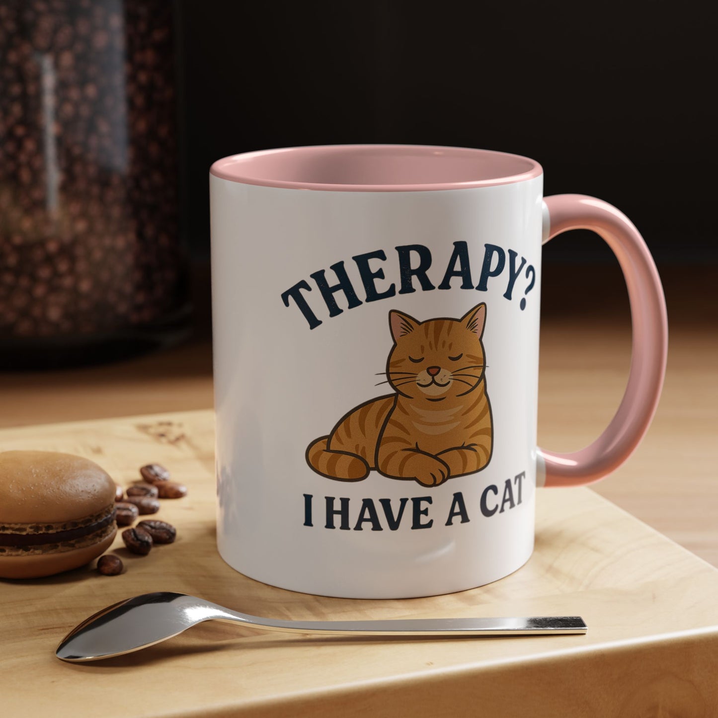 Therapy Cat Mug - Fun Accent Coffee Cup for Cat Lovers