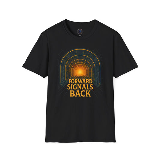 Forward Signals Back T-Shirt – Retrofuturistic Signal Portal Tee