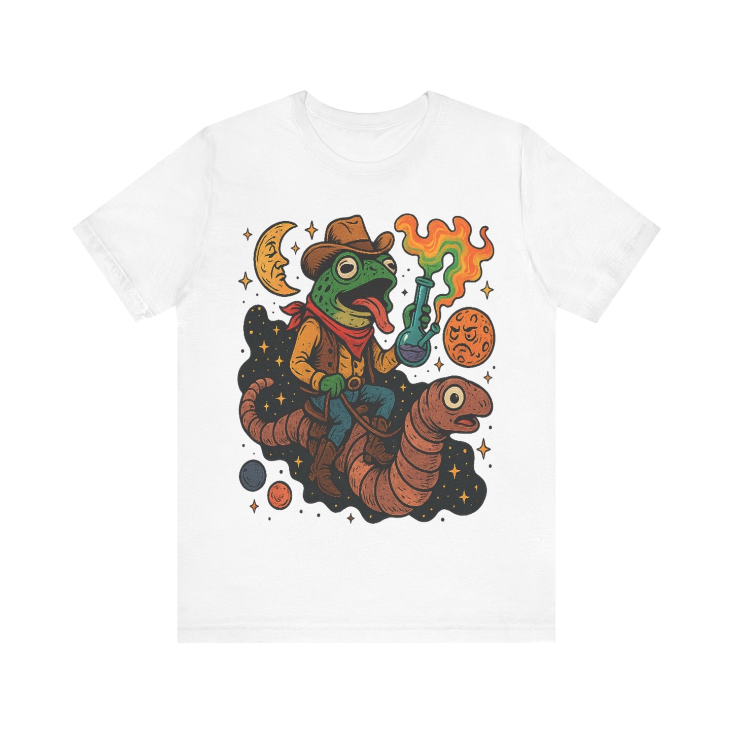 Cosmic Adventure Frog Tee - Fun Unisex Short Sleeve Shirt