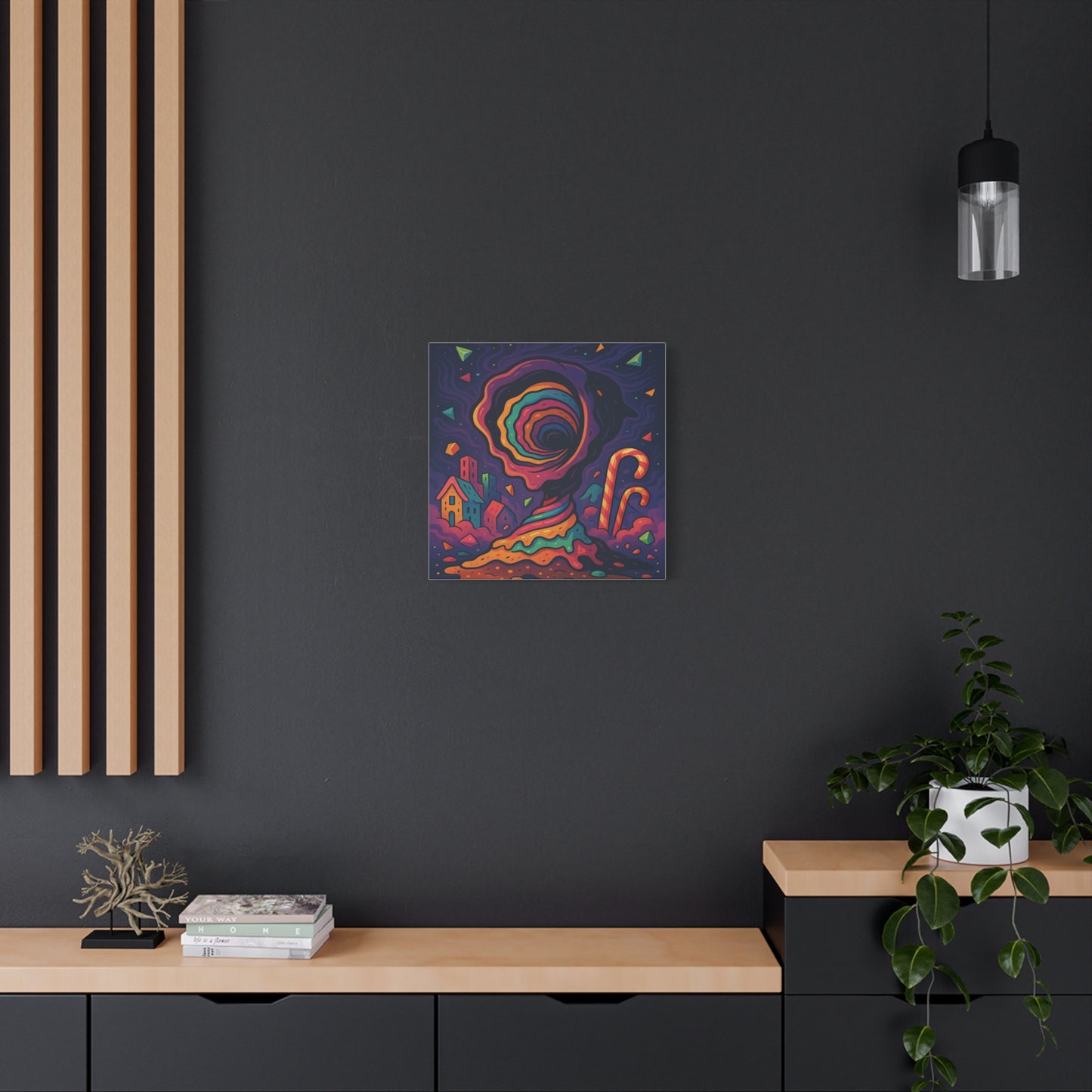 Colorful Abstract Canvas Art – Whimsical Swirl Design for Home Decor