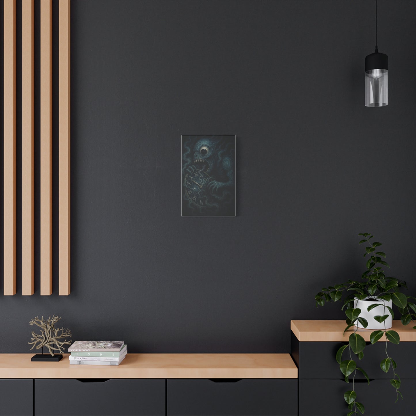Monstrous Clock Canvas Art - Unique Home Decor for Horror Lovers