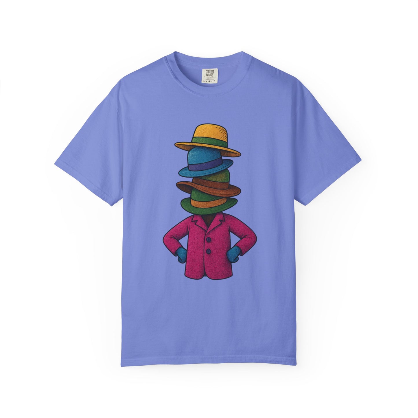 Many Hats T-Shirt – Surreal Hat Stack Character Graphic Tee | Twistbug