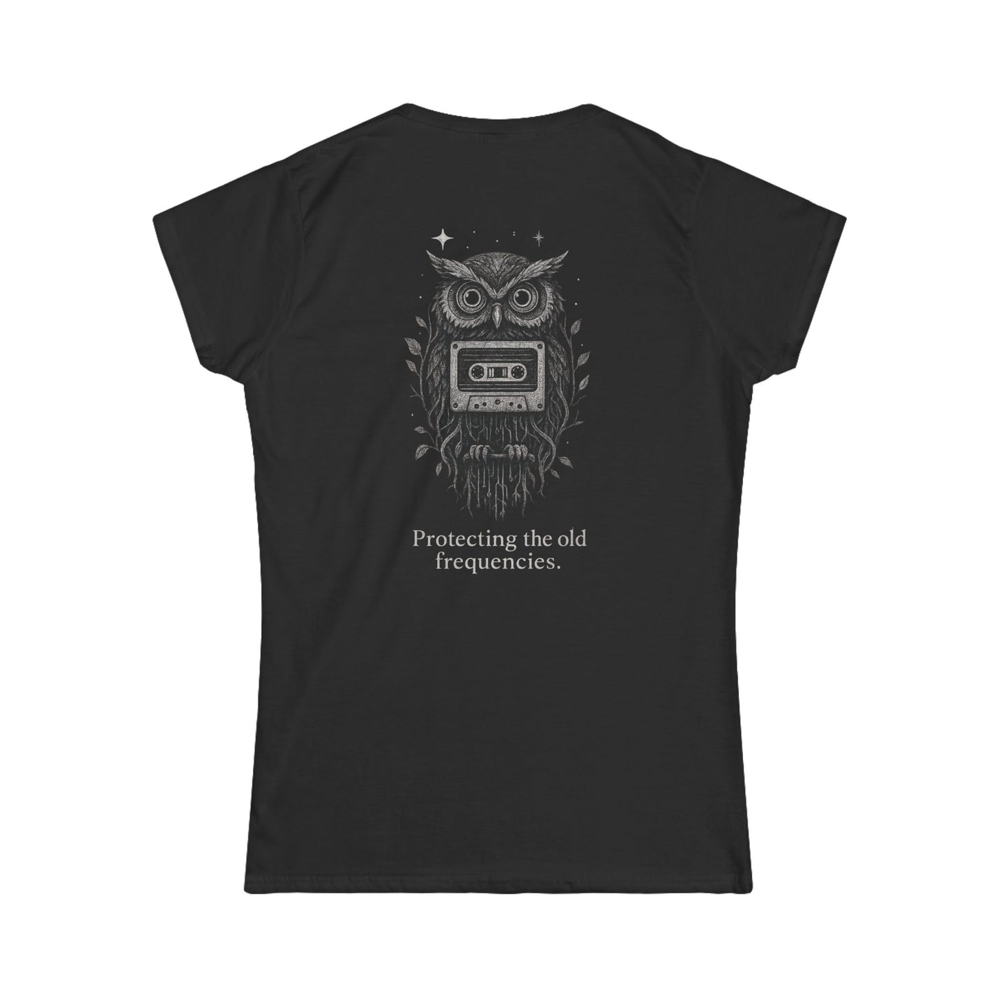 Guardian Frequencies Women’s T-Shirt – Retro Cassette Owl Design | Twistbug