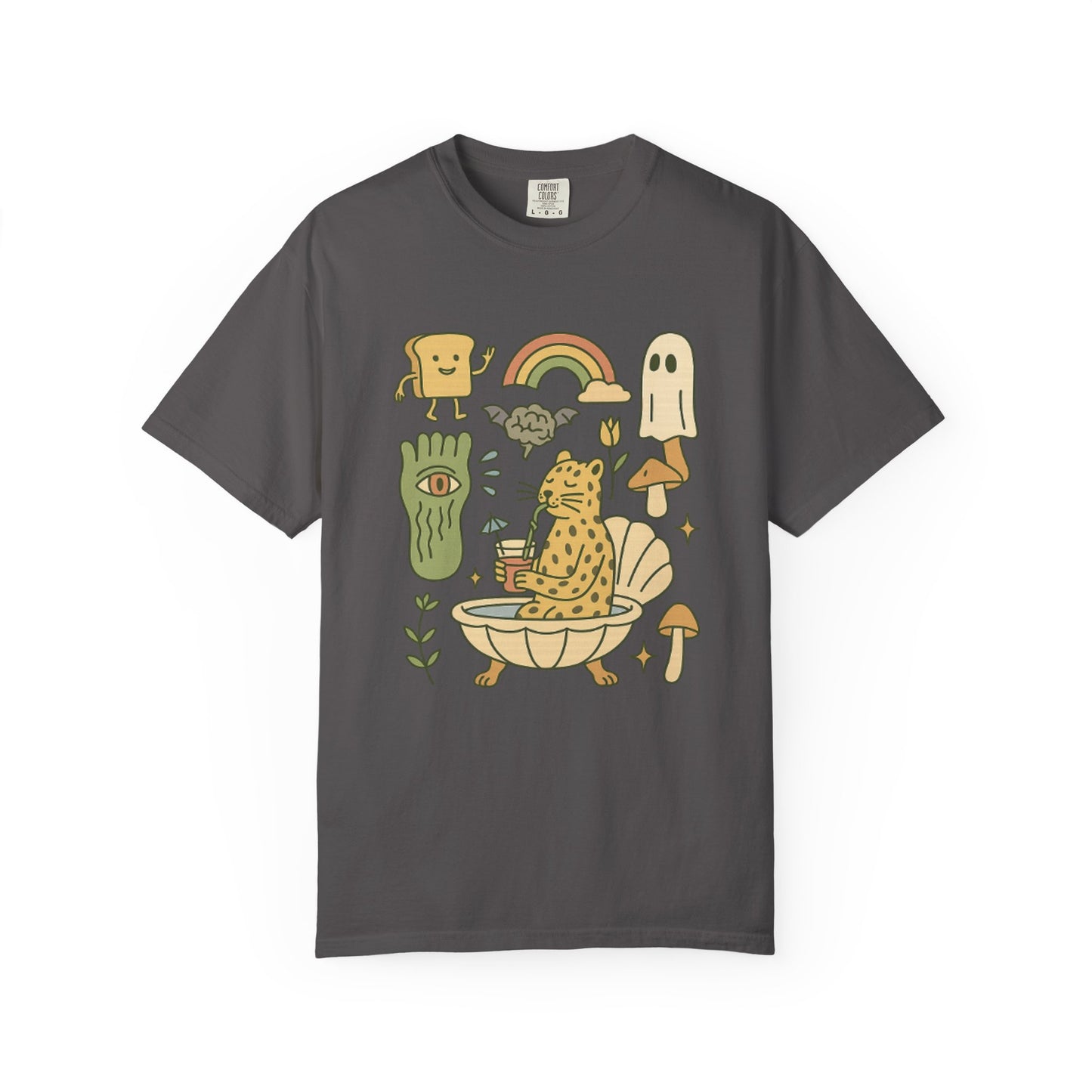 Jaguar in a Bathtub T-Shirt – Surreal Retro Cartoon Tee | Twistbug