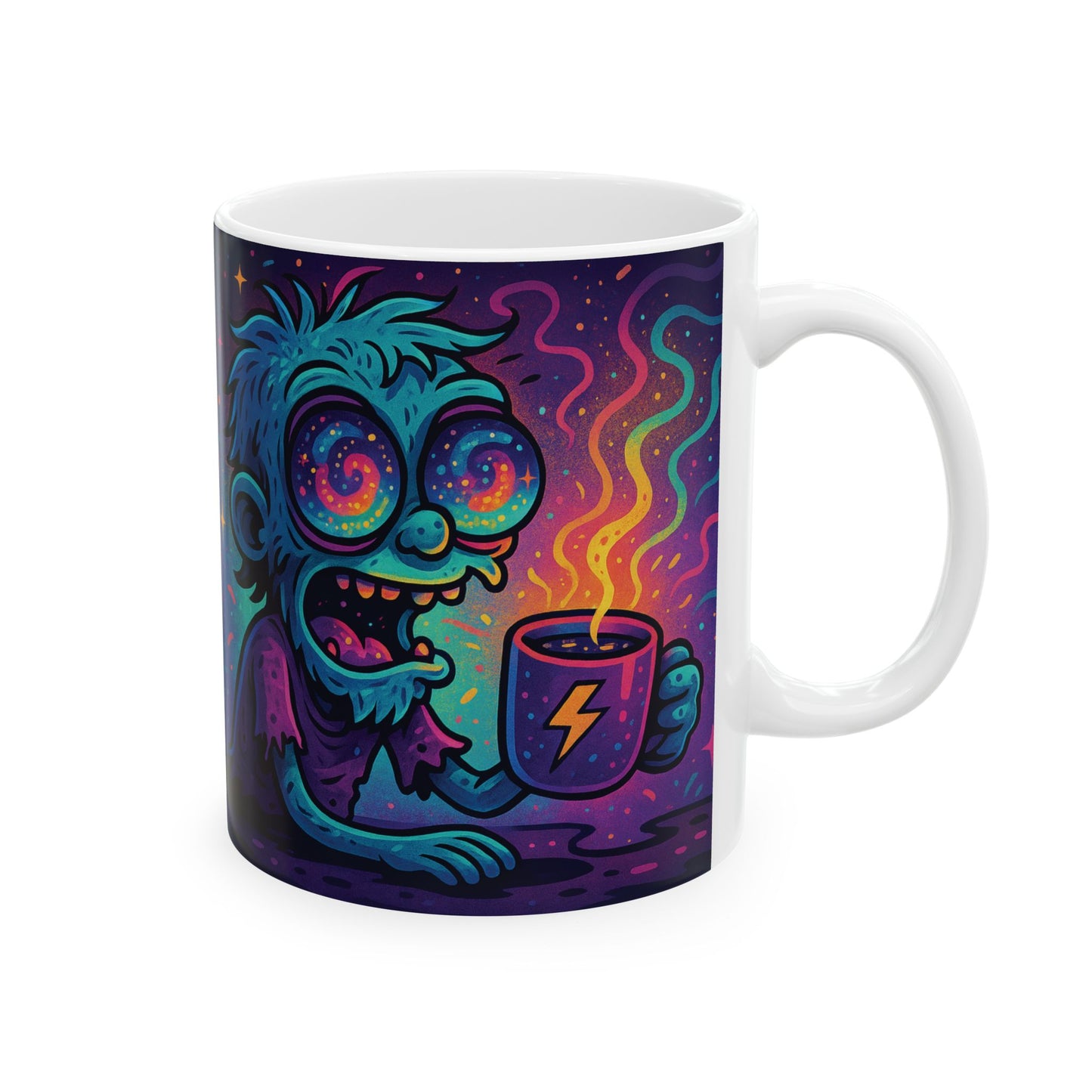 Cosmic Dreamer Ceramic Mug - Whimsical 11oz & 15oz Coffee Cup with Enchanting Design