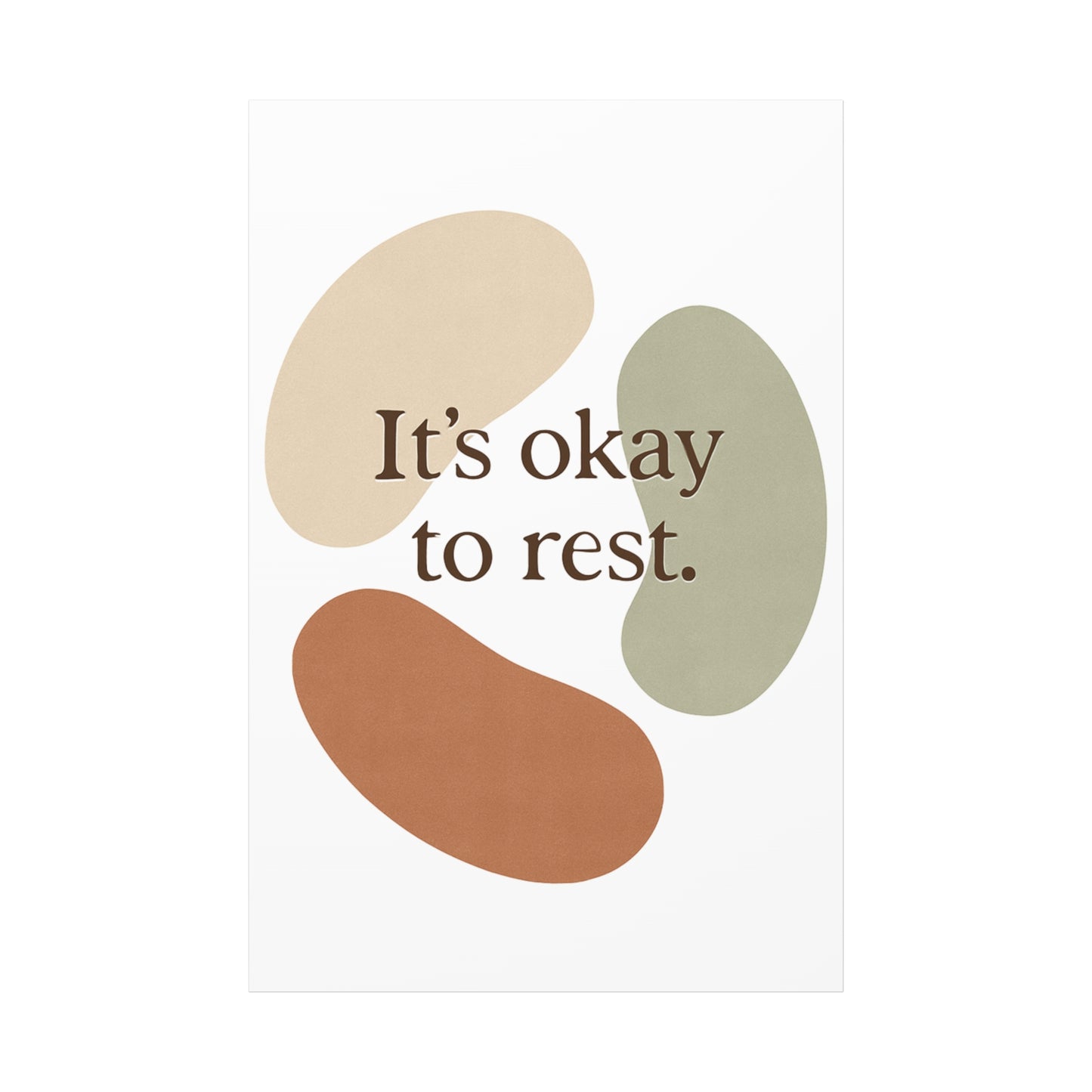 Motivational Wall Art - "It's Okay to Rest" Matte Canvas Print