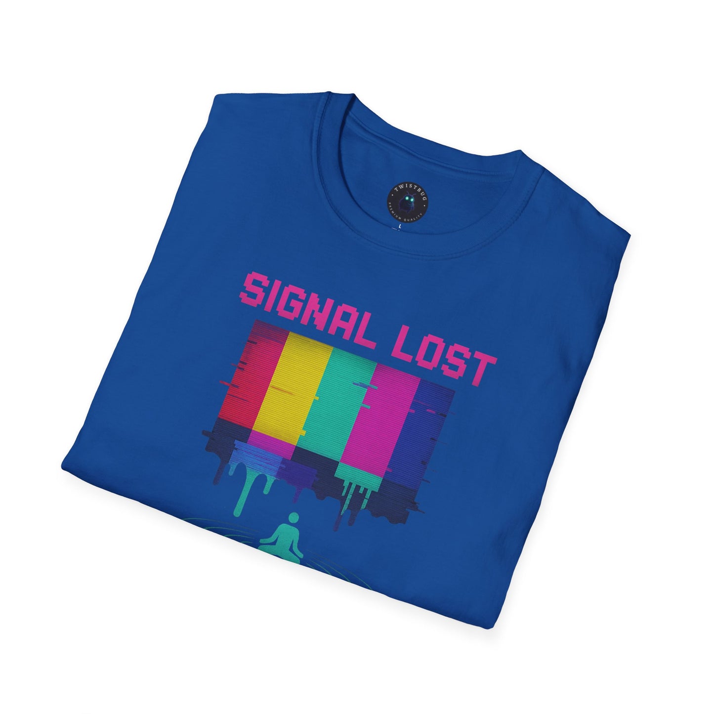 Signal Lost Find Yourself – Retro Glitch Meditation T-Shirt