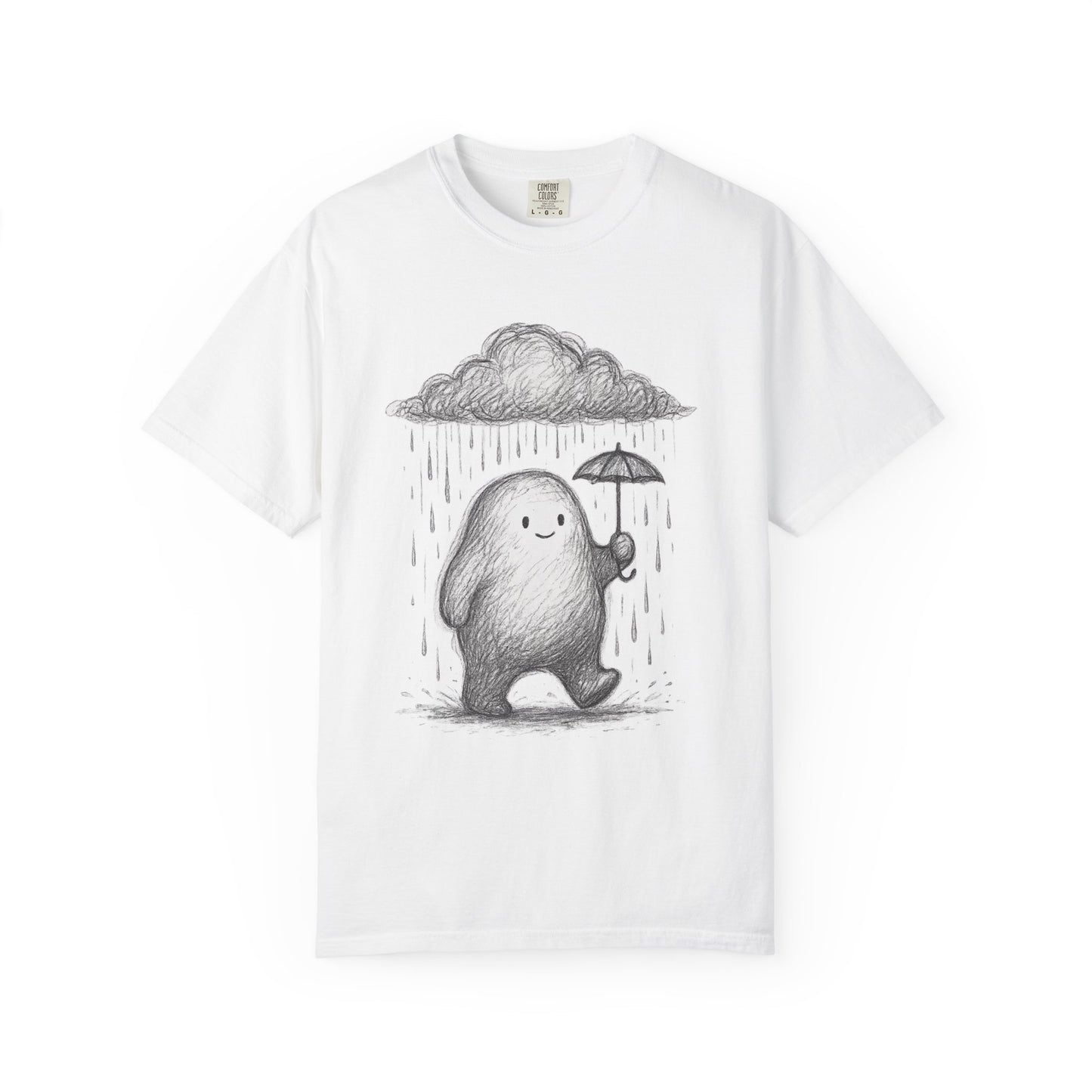 Drizzle Friend T-Shirt – Cute Sad Blob Sketch Graphic Tee | Twistbug